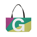 Personalized 'G' Colorblock Tote Bag — Monogram Weekender Tote