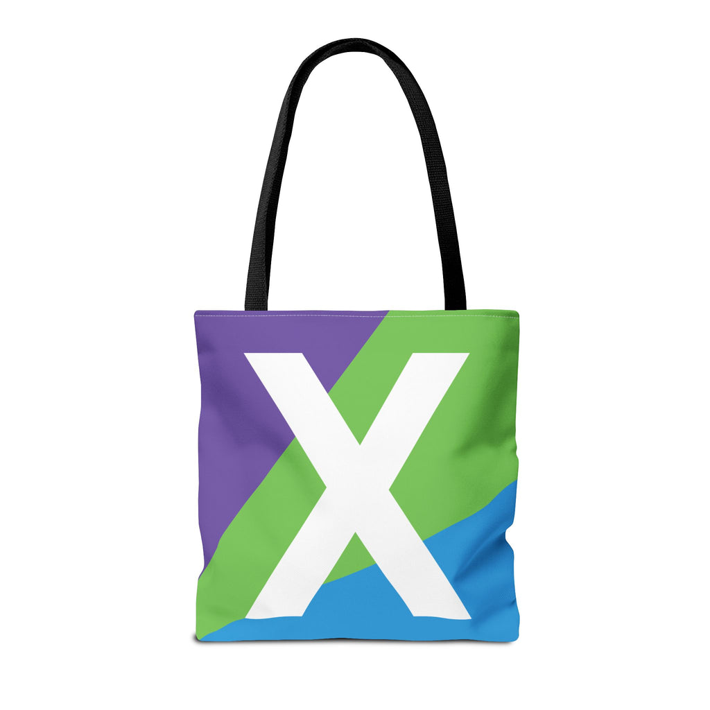 Monogram 'X' Colorblock Tote Bag — Personalized Initial X Shoulder Tote