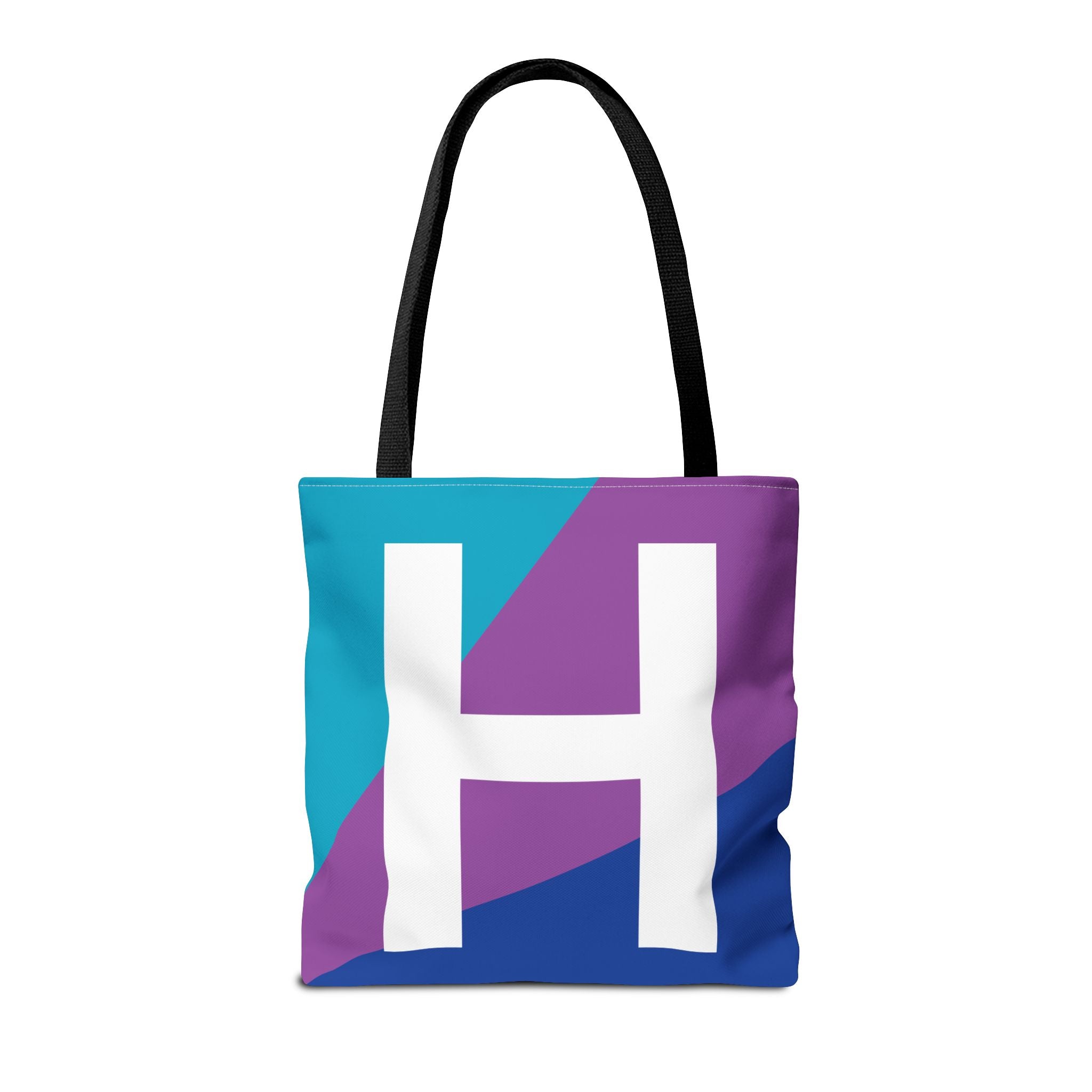 Monogram 'H' Colorblock Tote Bag — Personalized Initial H Shoulder Tote