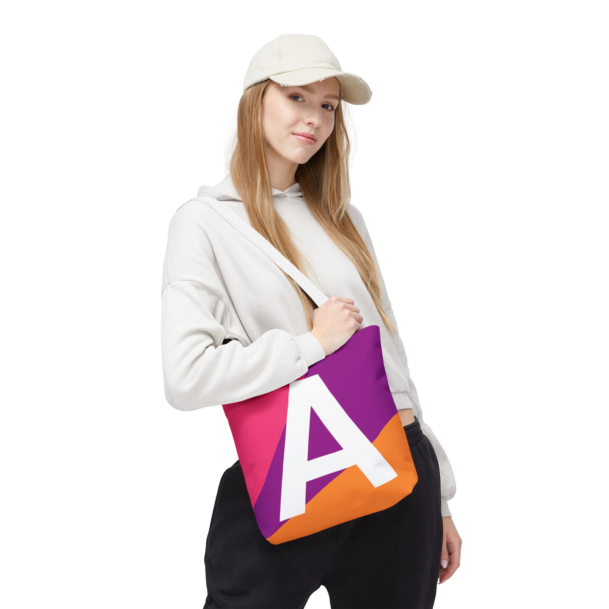 Monogram 'A' Colorblock Tote Bag — Personalized Initial A Shoulder Tote