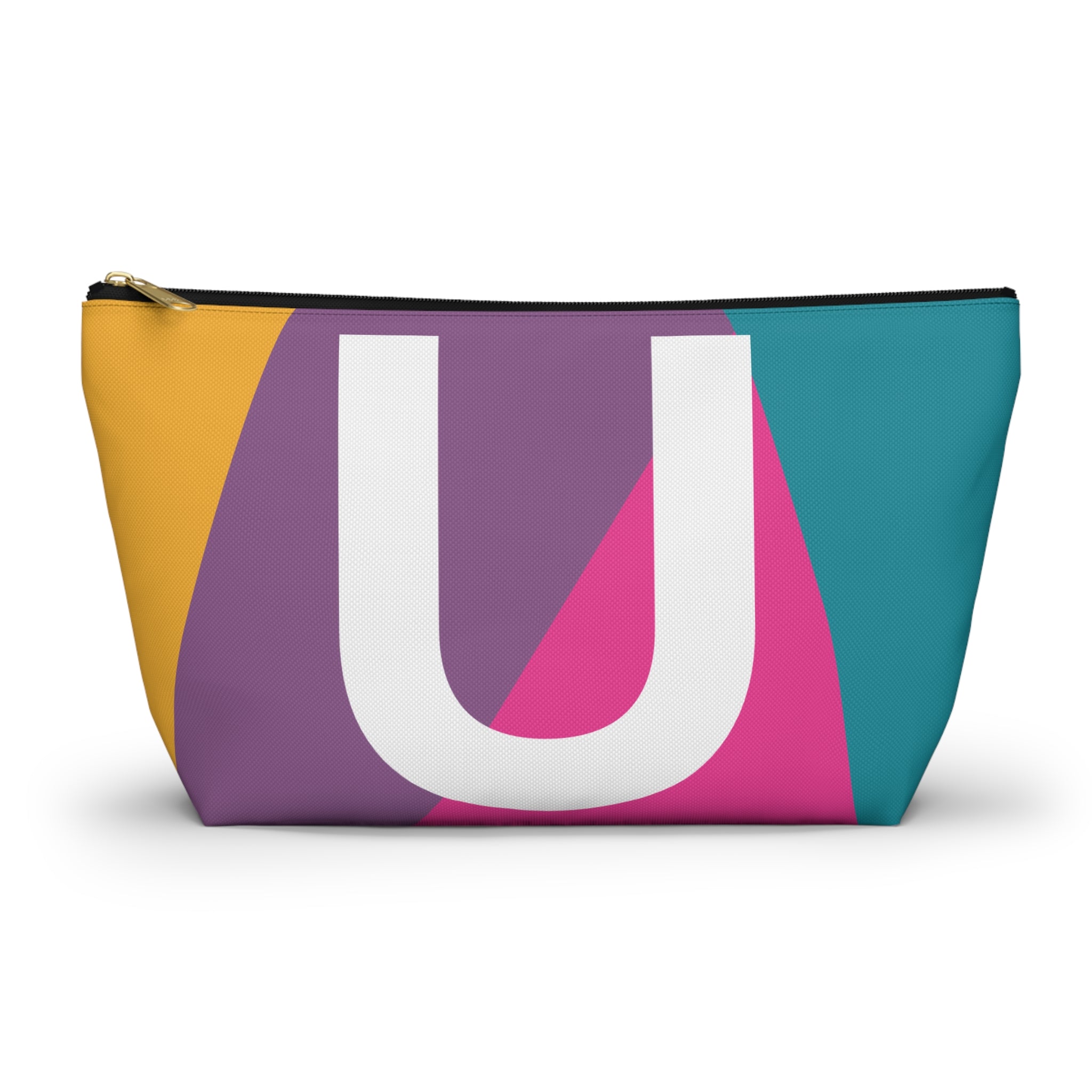 Initials Colorblock Accessory Pouch — Monogram U T-Bottom Cosmetic Bag