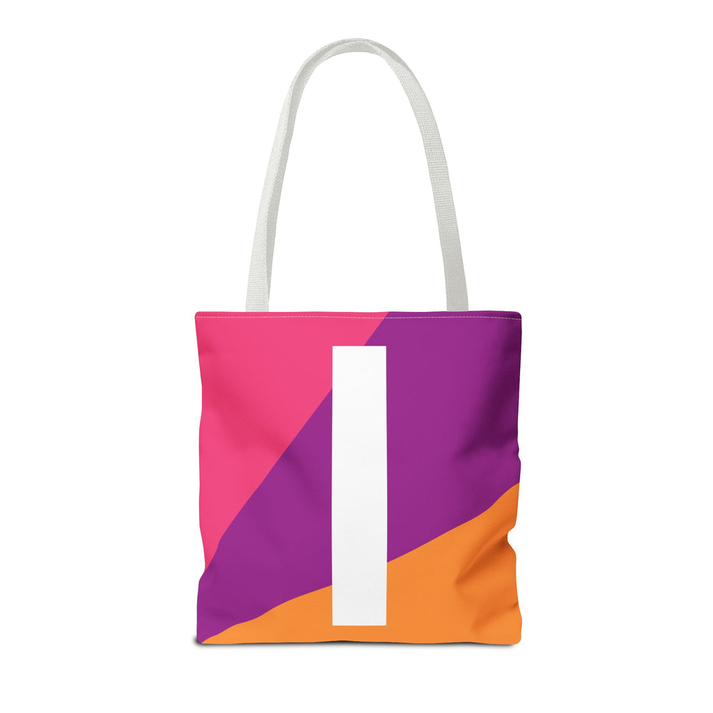 Monogram 'I' Colorblock Tote Bag — Personalized Initial I Shoulder Tote