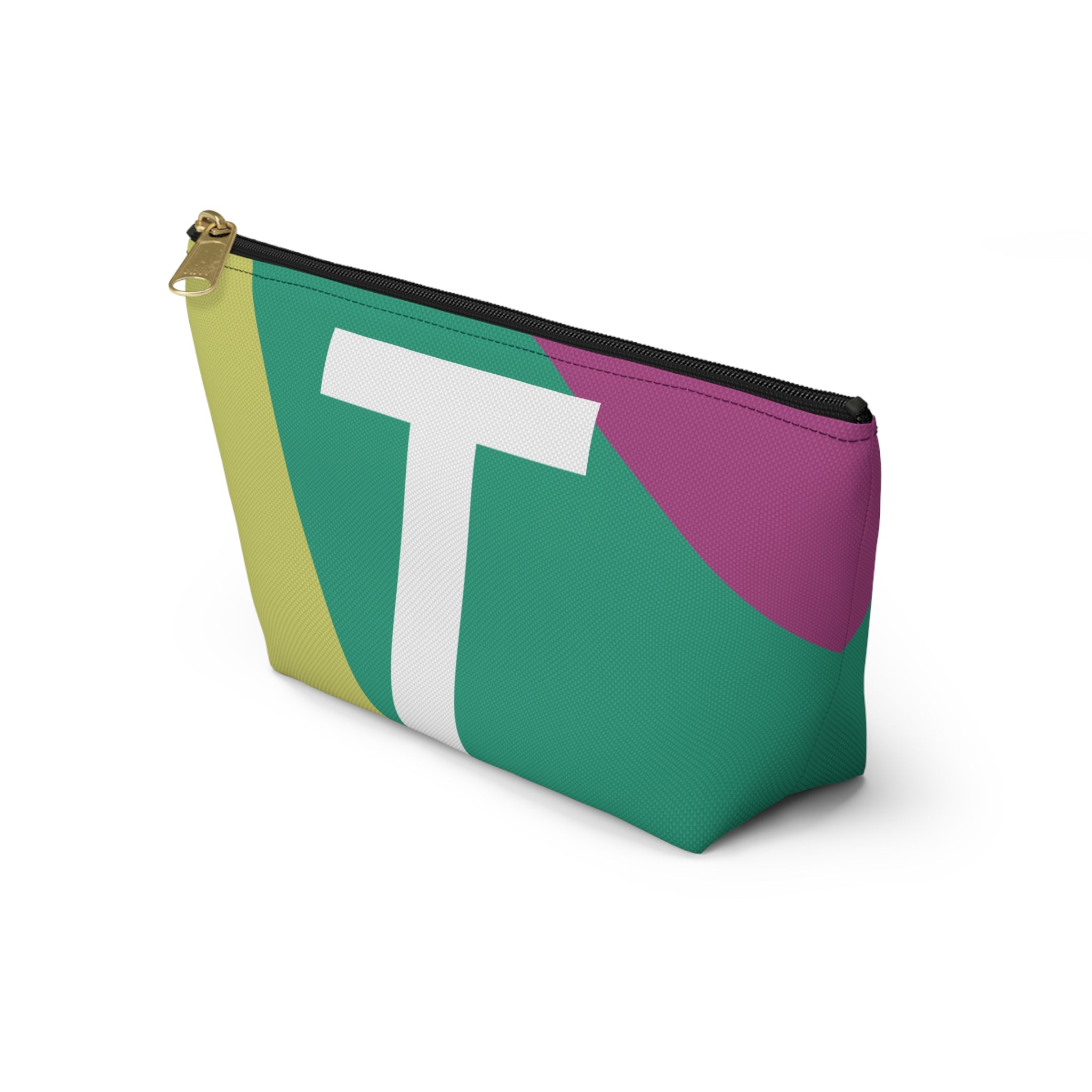 Initials Colorblock Accessory Pouch — Monogram T T-Bottom Cosmetic Bag