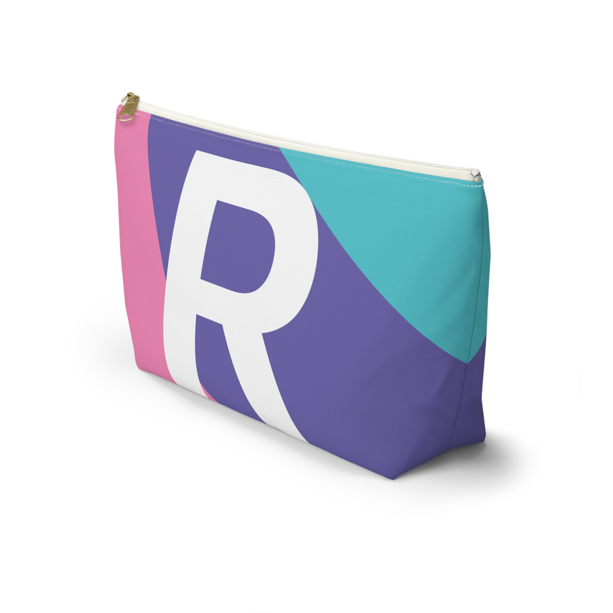 Colorblock Accessory Pouch — Monogram R T-Bottom Cosmetic Bag
