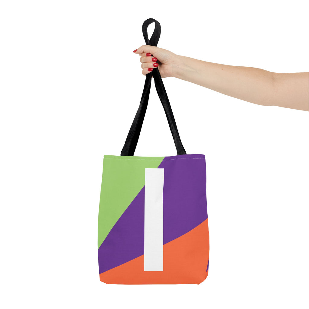 Monogram 'I' Colorblock Tote Bag — Personalized Initial I Shoulder Tote