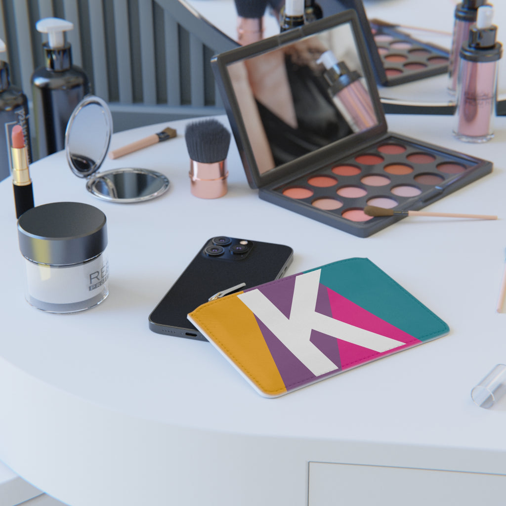 Initial K Mini Clutch — Colorblock Monogram Wristlet Wallet