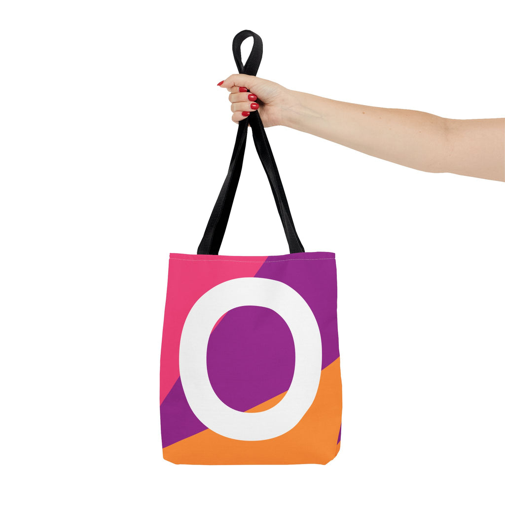 Monogram 'O' Colorblock Tote Bag — Personalized Initial O Shoulder Tote