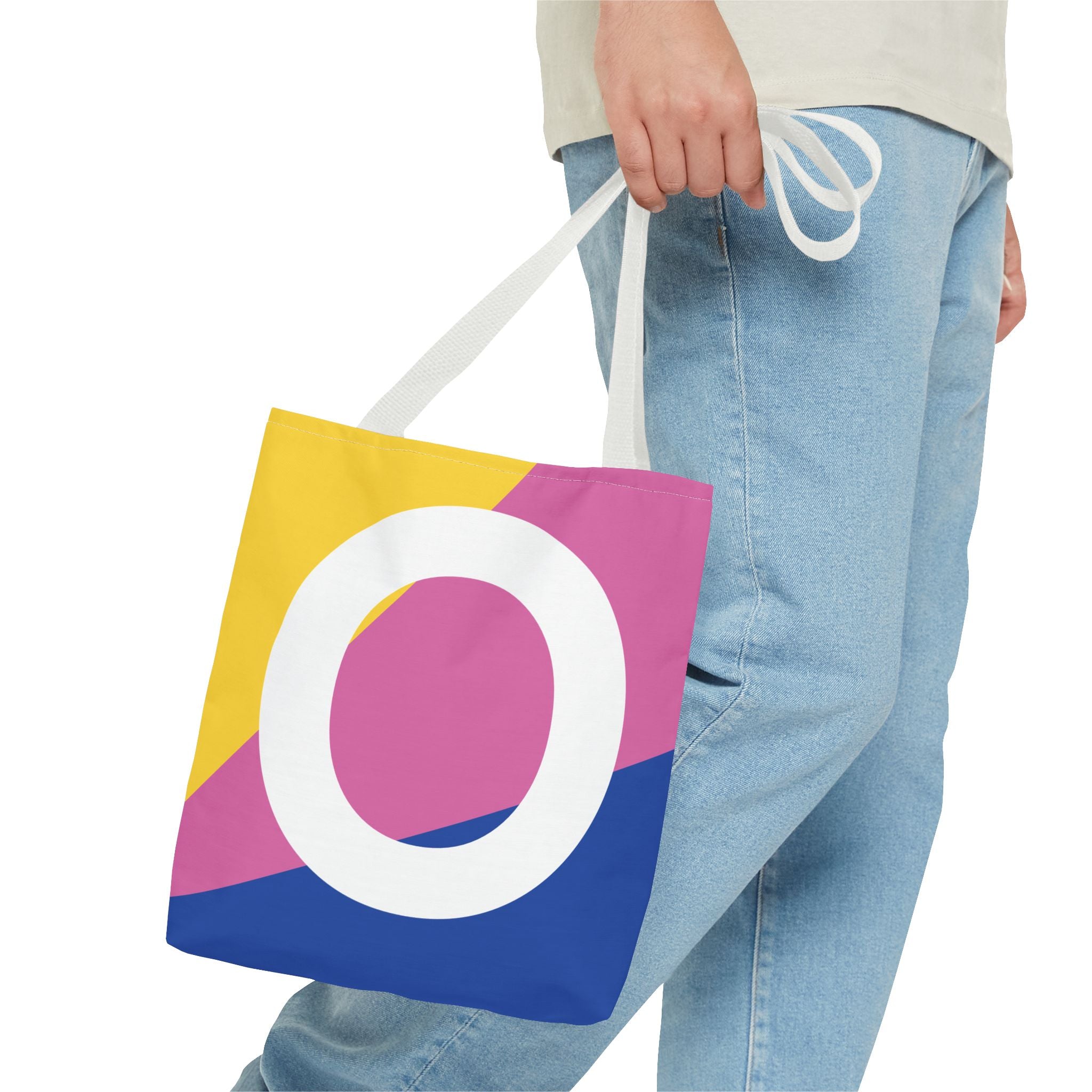 Monogram 'O' Colorblock Tote Bag — Personalized Initial O Shoulder Tote
