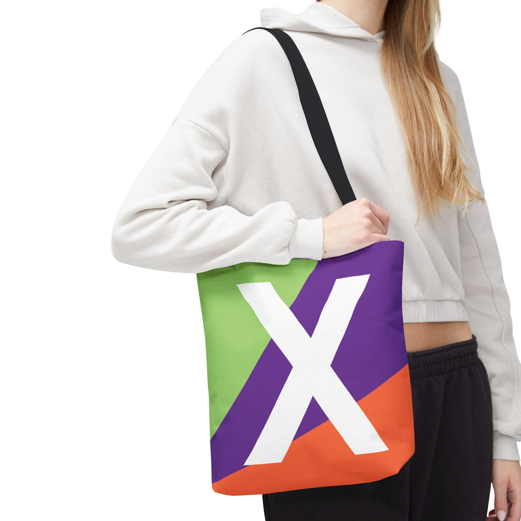 Monogram 'X' Colorblock Tote Bag — Personalized Initial X Shoulder Tote