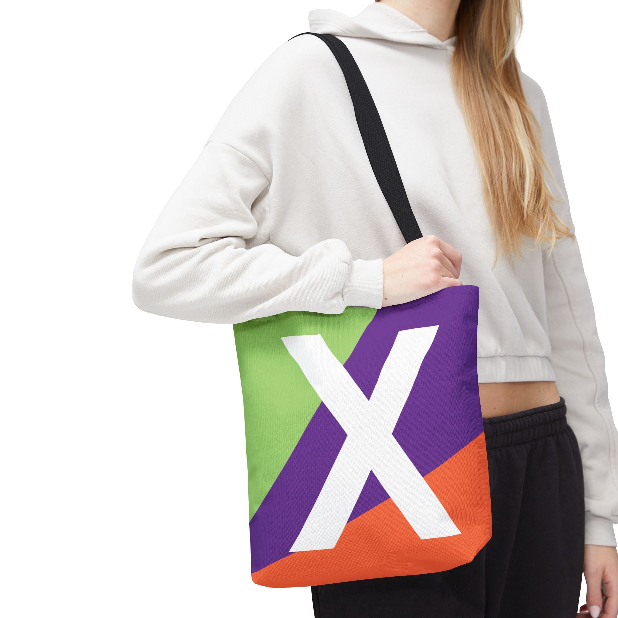 Monogram 'X' Colorblock Tote Bag — Personalized Initial X Shoulder Tote