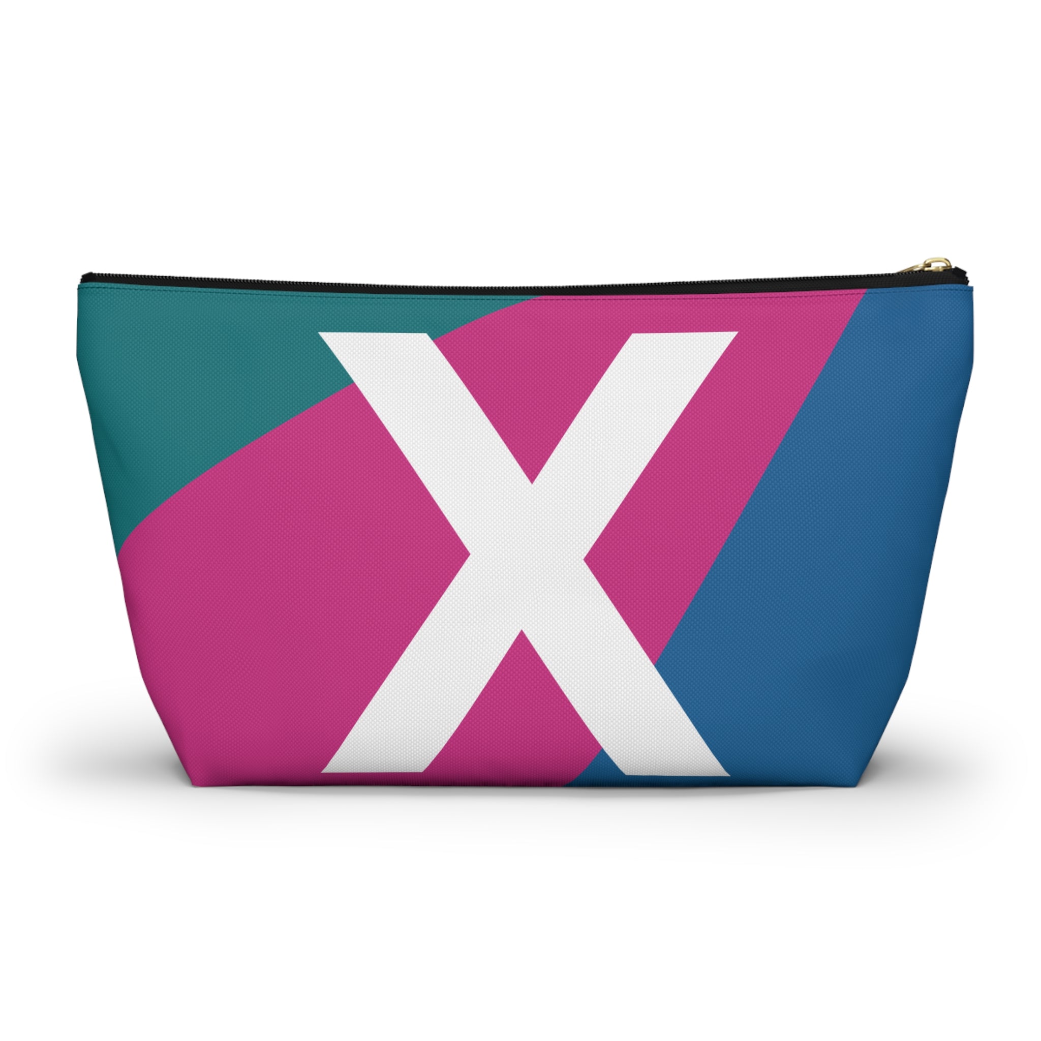 Initials Colorblock Accessory Pouch — Monogram X T-Bottom Cosmetic Bag