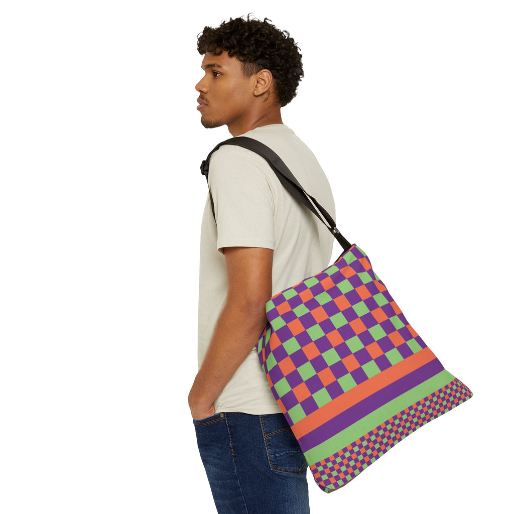 Colorblock Geometric Tote Bag