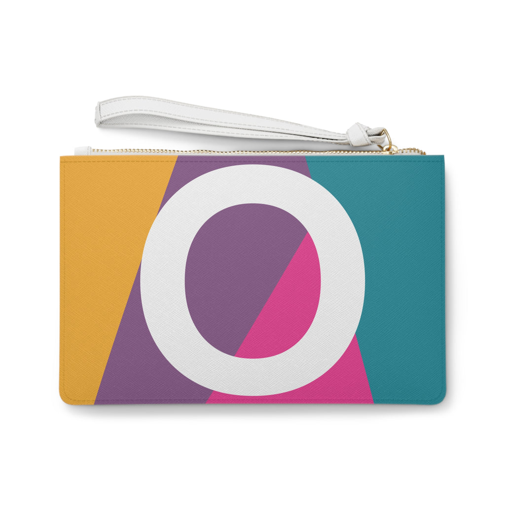 Monogram 'O' Colorblock Clutch Bag — Bold Geometric Wristlet for Everyday & Gifts