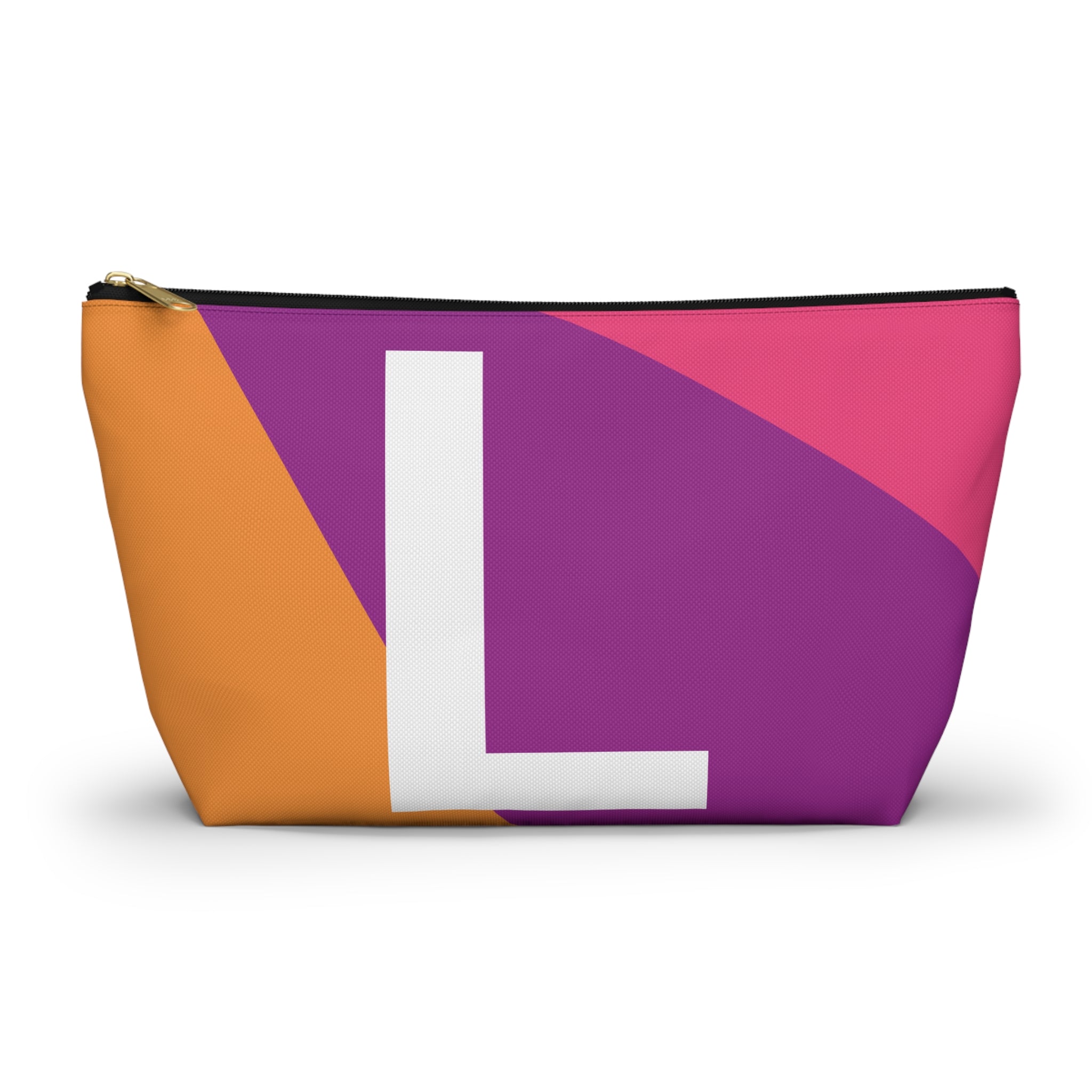 Initials Colorblock Accessory Pouch — Monogram L T-Bottom Cosmetic Bag