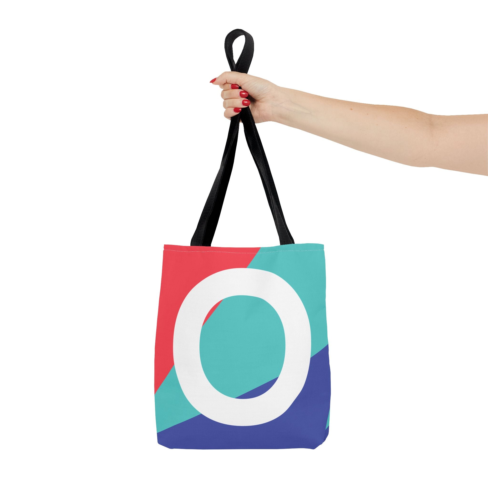 Monogram 'O' Colorblock Tote Bag — Personalized Initial O Shoulder Tote