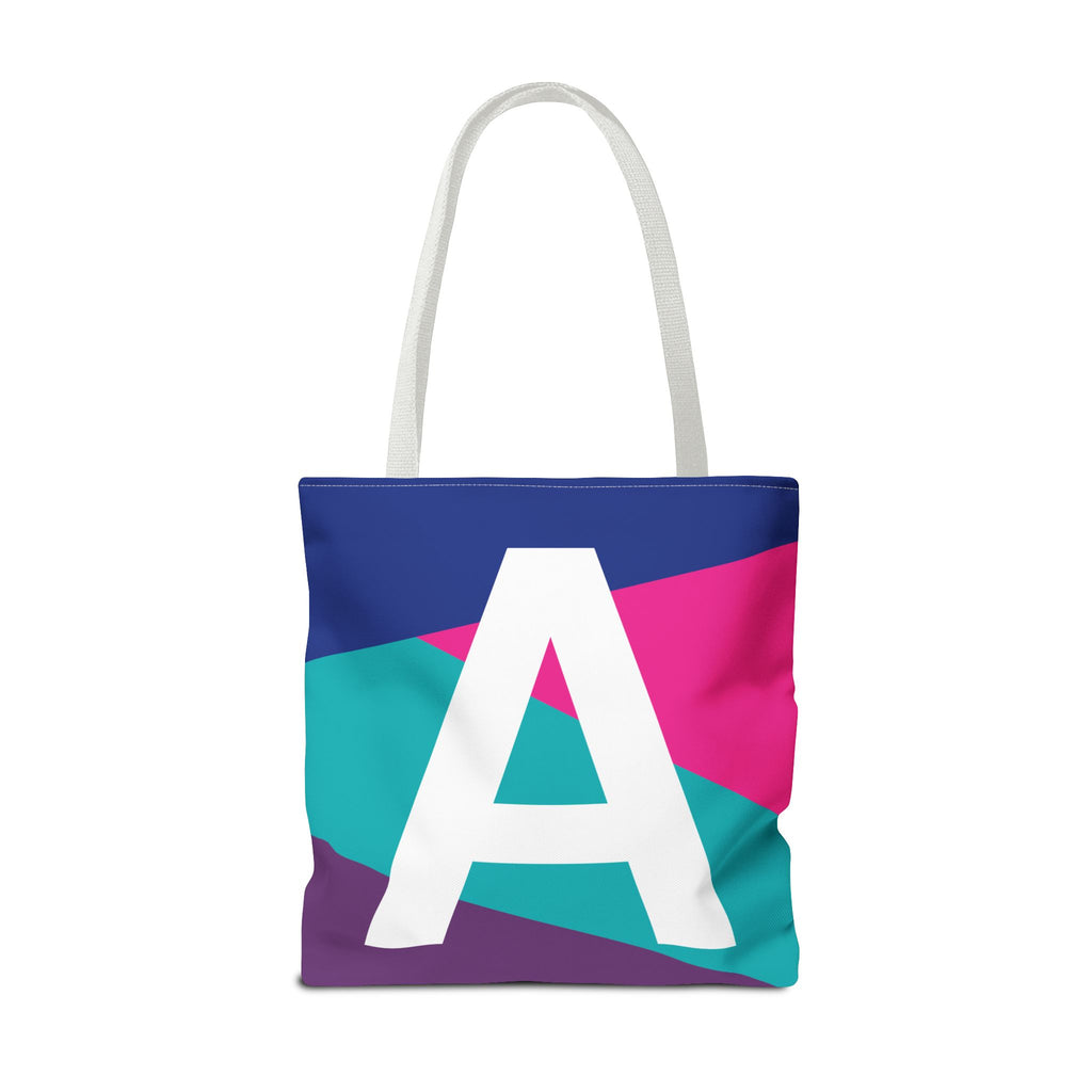 Monogram 'A' Colorblock Tote Bag — Personalized Initial A Shoulder Tote