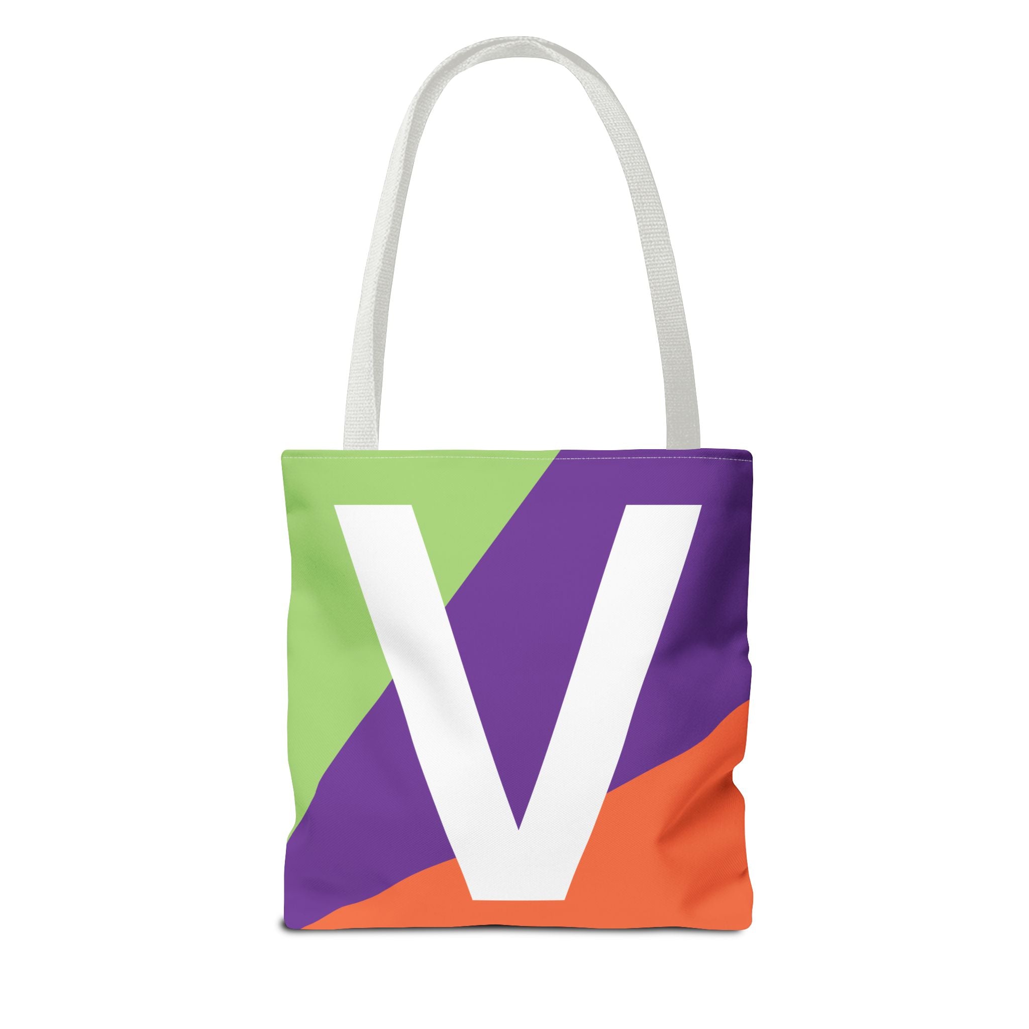 Monogram 'V' Colorblock Tote Bag — Personalized Initial V Shoulder Tote