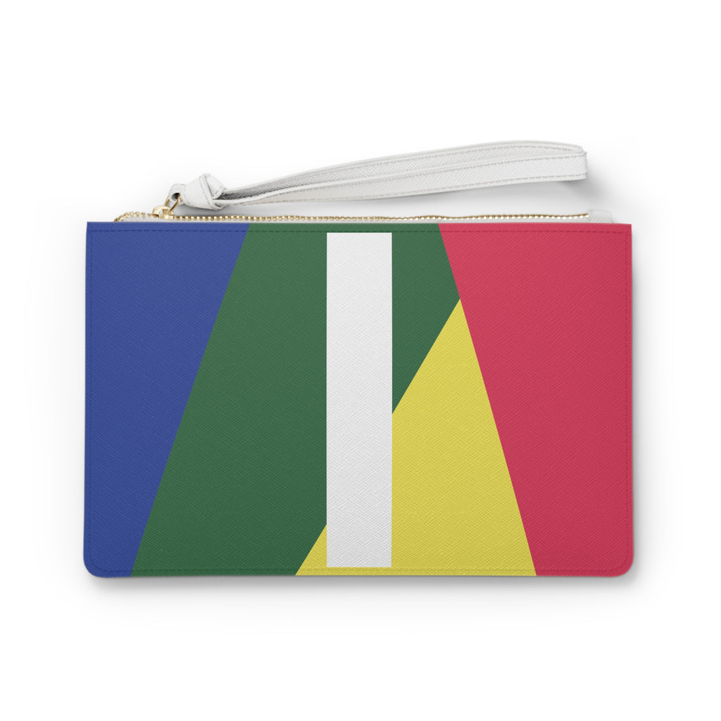 Monogram 'I' Colorblock Clutch Bag — Bold Geometric Wristlet for Everyday & Gifts