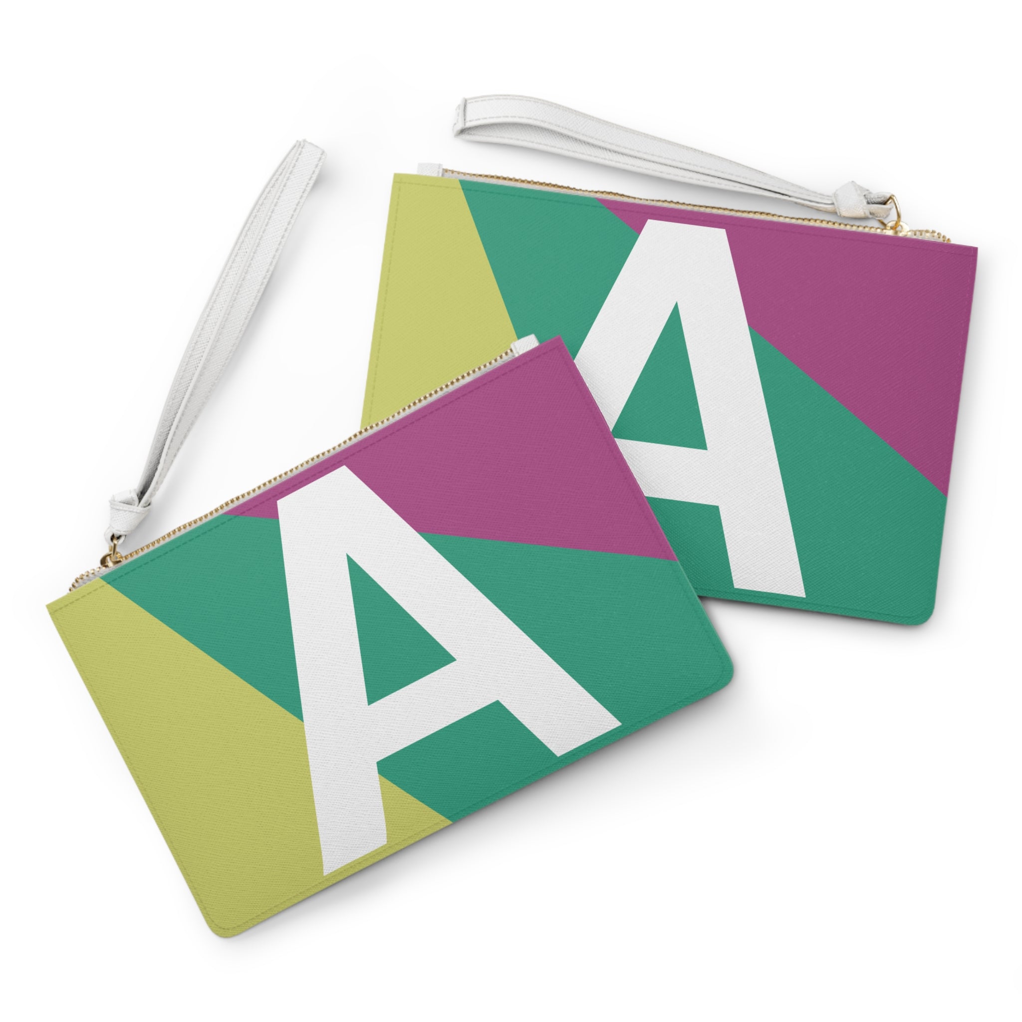 Monogram 'A' Colorblock Clutch Bag — Bold Geometric Wristlet for Everyday & Gifts