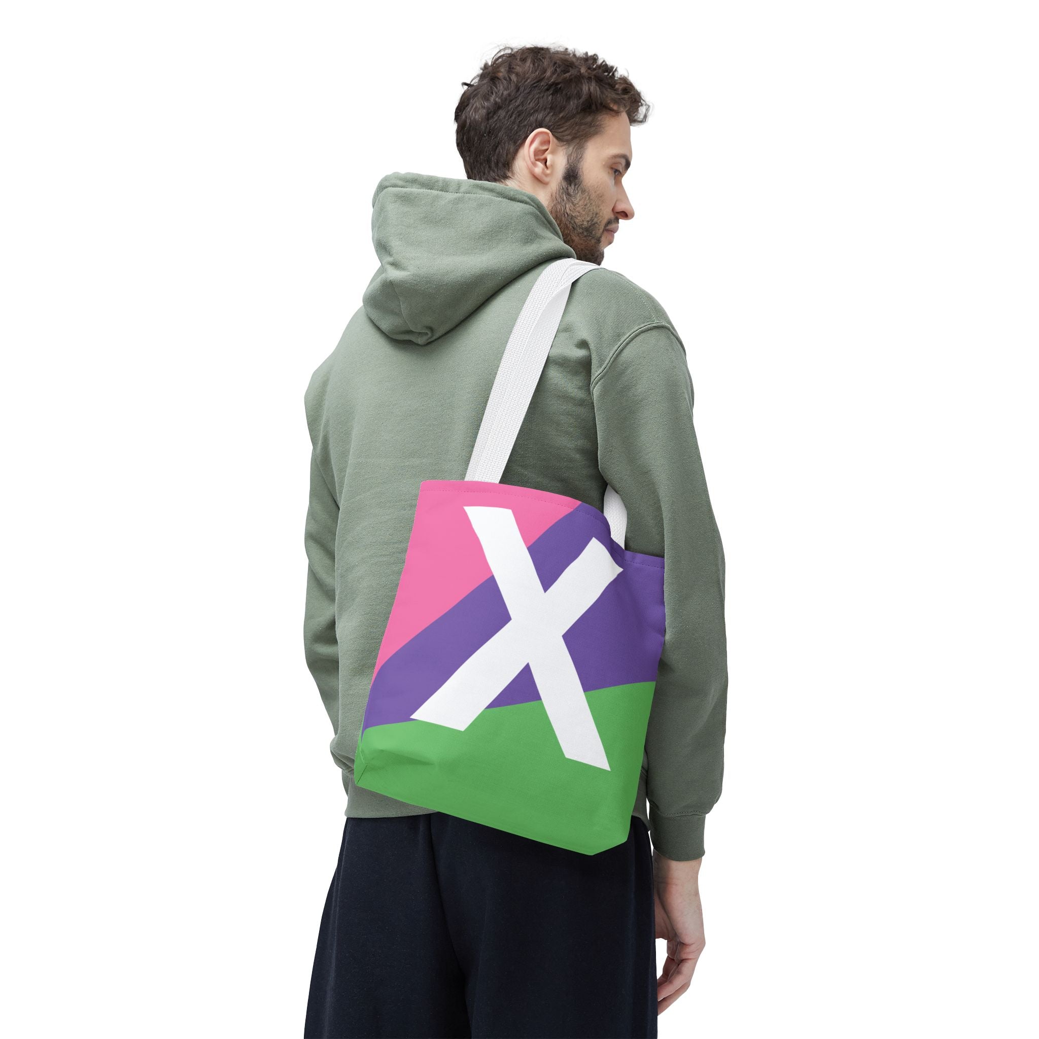 Monogram 'X' Colorblock Tote Bag — Personalized Initial X Shoulder Tote