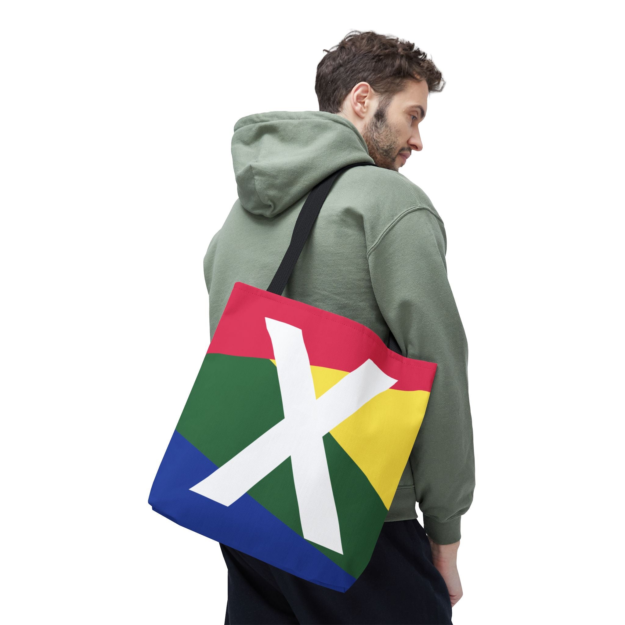 Monogram 'X' Colorblock Tote Bag — Personalized Initial X Shoulder Tote