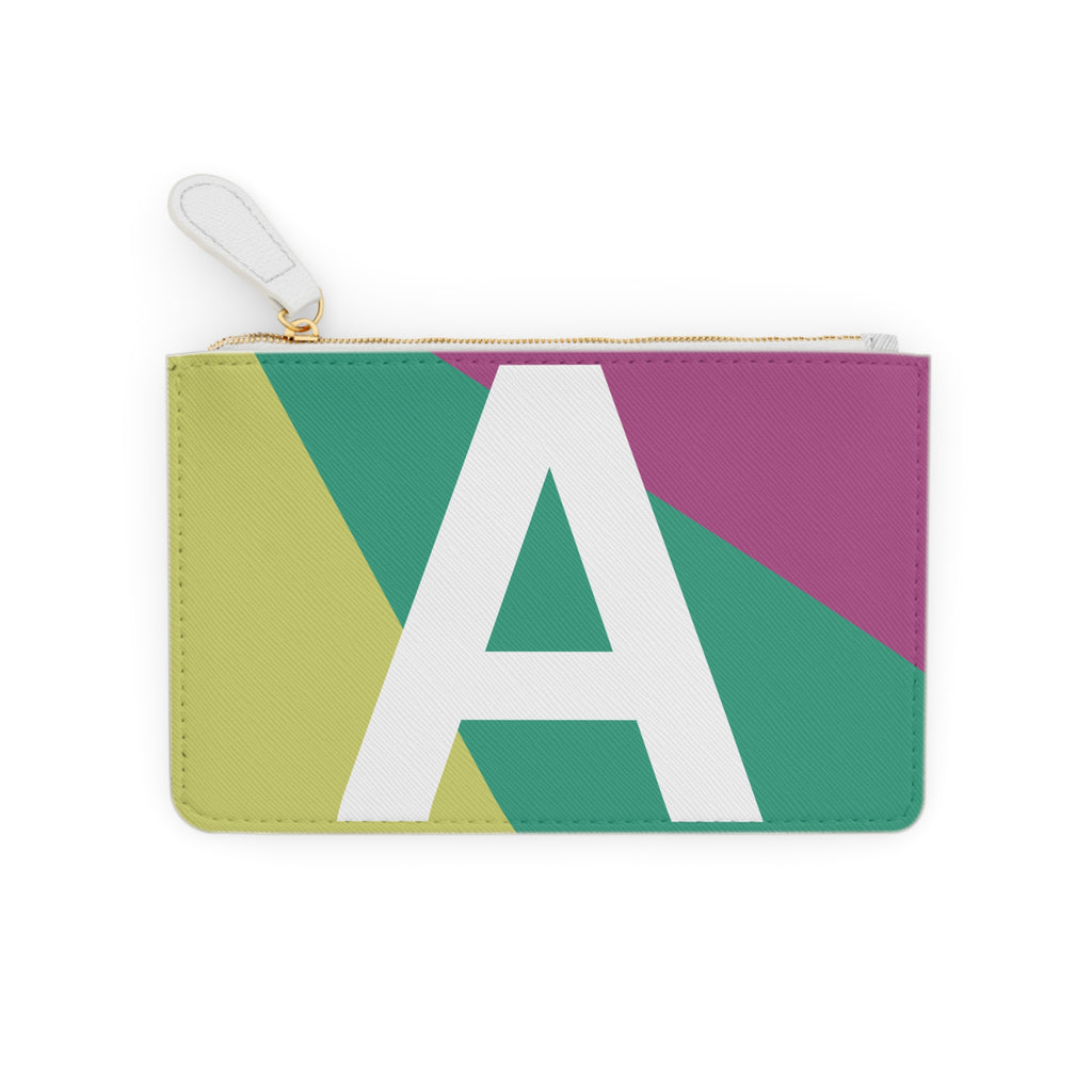 Initial A Mini Clutch — Colorblock Monogram Wristlet Wallet