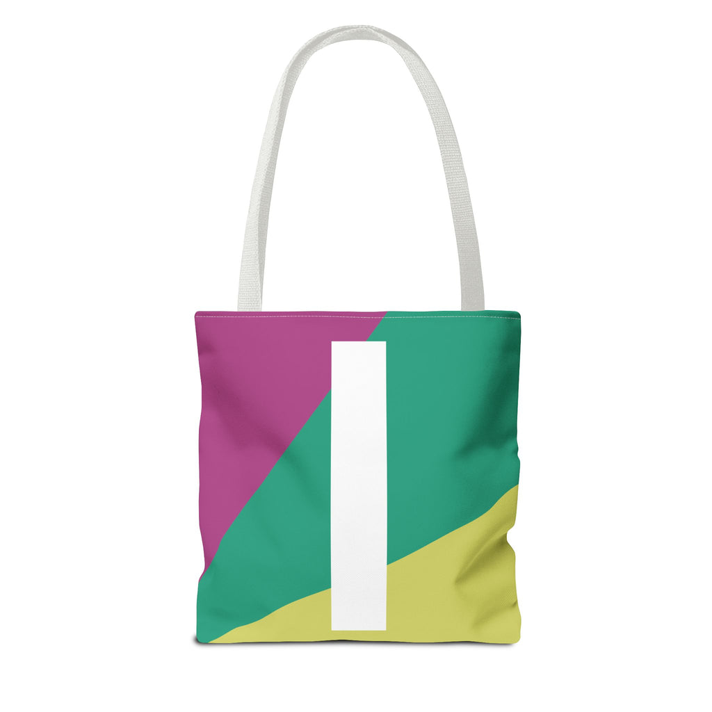 Monogram 'I' Colorblock Tote Bag — Personalized Initial I Shoulder Tote