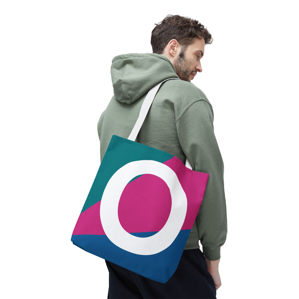 Monogram 'O' Colorblock Tote Bag — Personalized Initial O Shoulder Tote