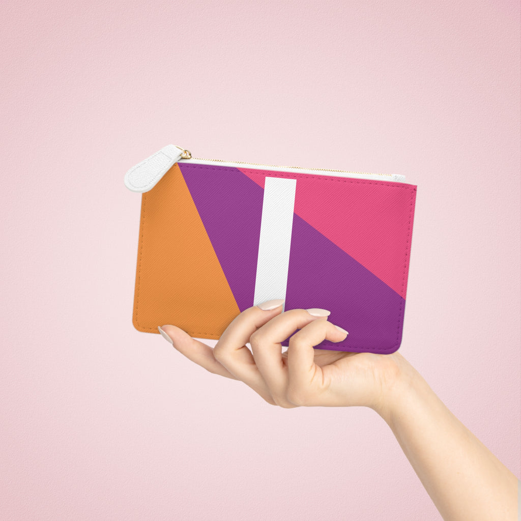Initial I Mini Clutch — Colorblock Monogram Wristlet Wallet