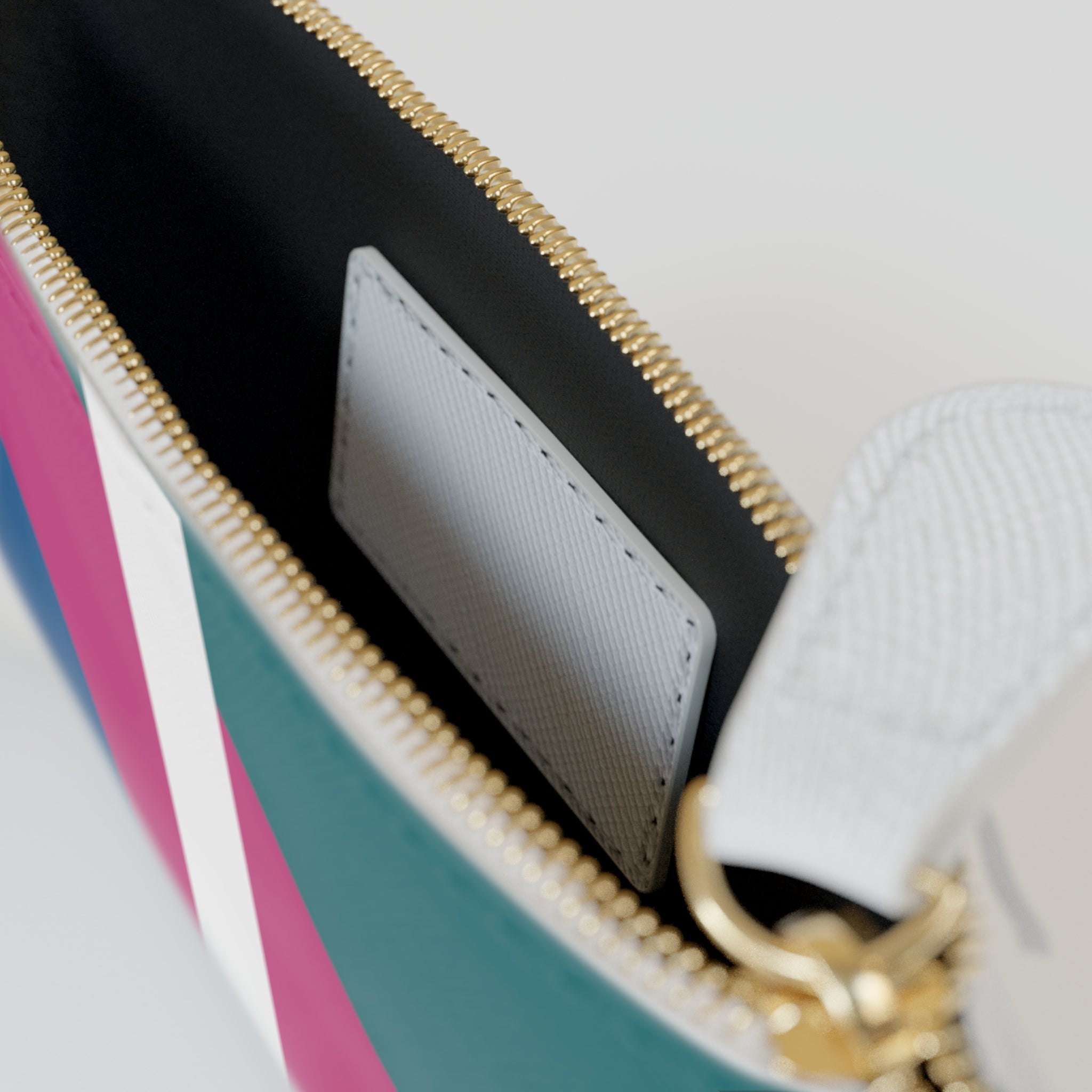 Initial I Mini Clutch — Colorblock Monogram Wristlet Wallet