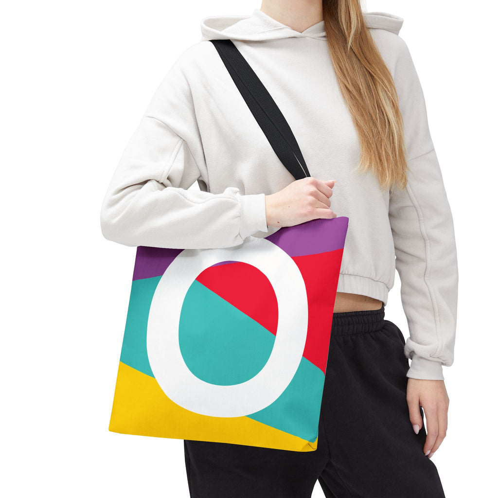 Monogram 'O' Colorblock Tote Bag — Personalized Initial O Shoulder Tote