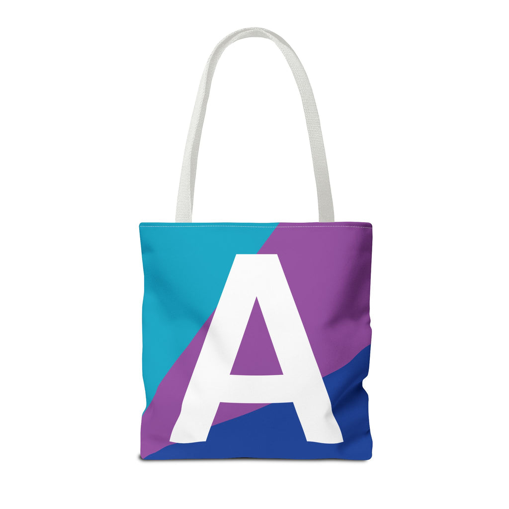 Monogram 'A' Colorblock Tote Bag — Personalized Initial A Shoulder Tote