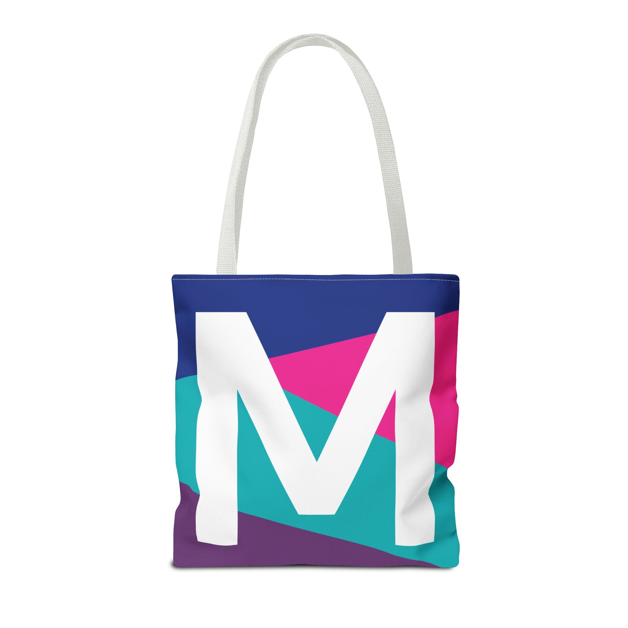 Monogram 'M' Colorblock Tote Bag — Personalized Initial L Shoulder Tote