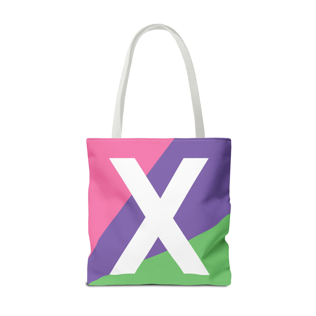 Monogram 'X' Colorblock Tote Bag — Personalized Initial X Shoulder Tote