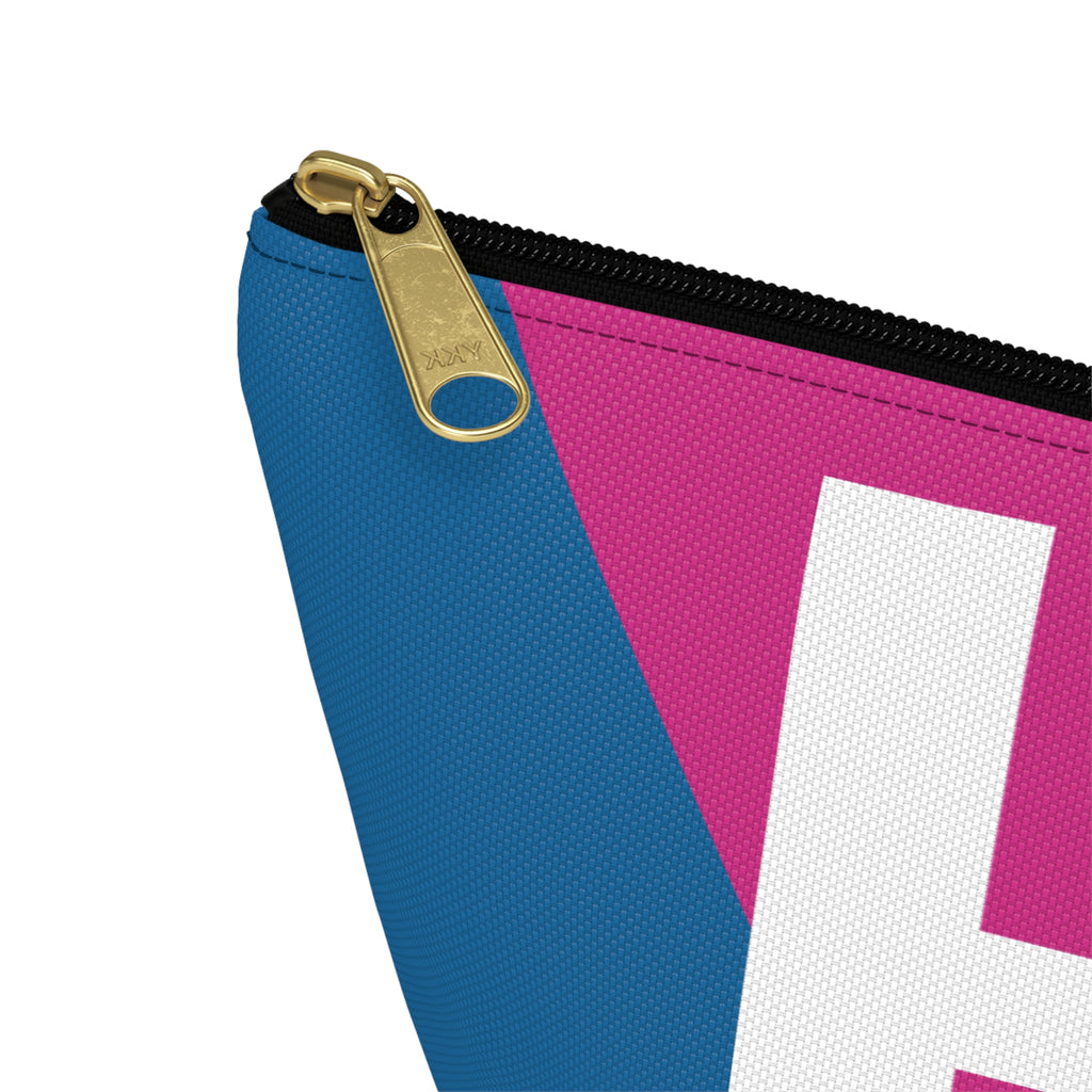 Initials Colorblock Accessory Pouch — Monogram H T-Bottom Cosmetic Bag