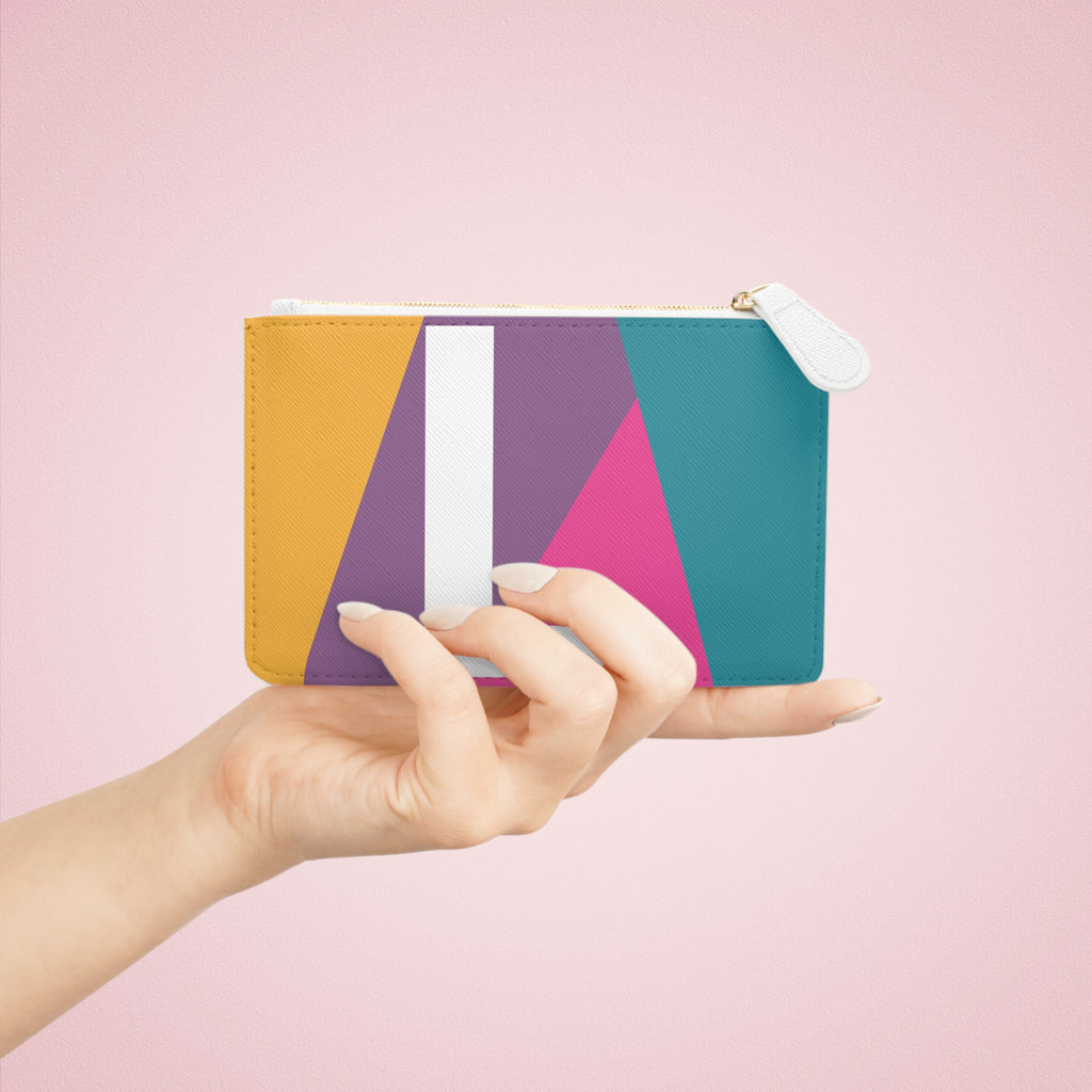 Initial L Mini Clutch — Colorblock Monogram Wristlet Wallet