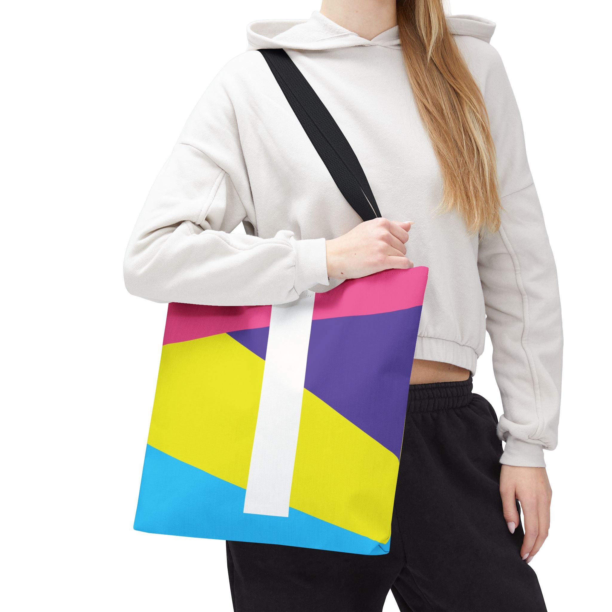 Monogram 'I' Colorblock Tote Bag — Personalized Initial I Shoulder Tote