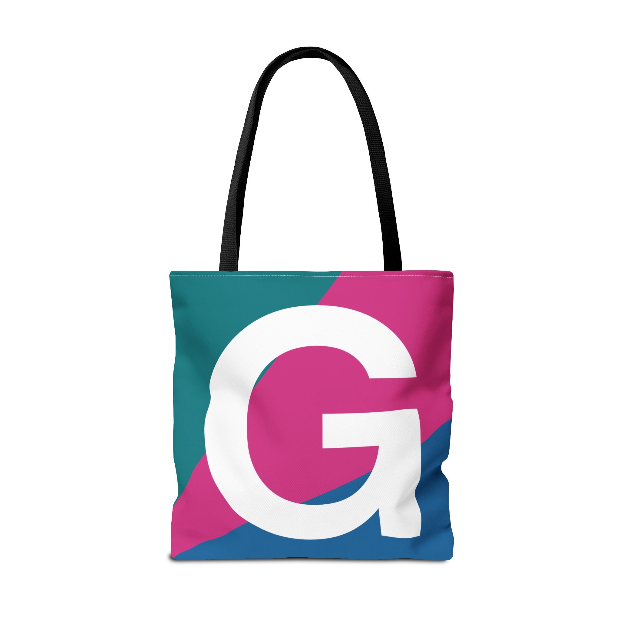 Monogram 'G' Colorblock Tote Bag — Personalized Initial G Shoulder Tote