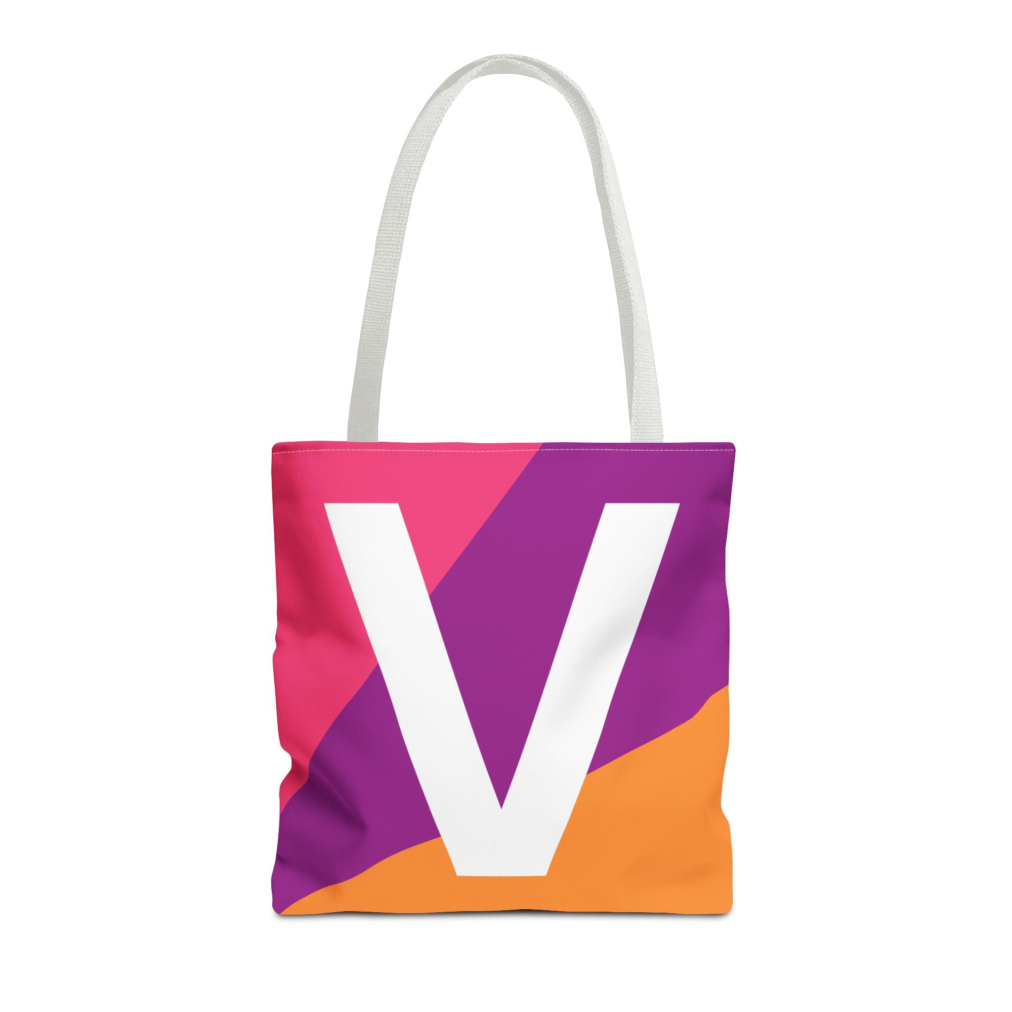 Monogram 'V' Colorblock Tote Bag — Personalized Initial V Shoulder Tote
