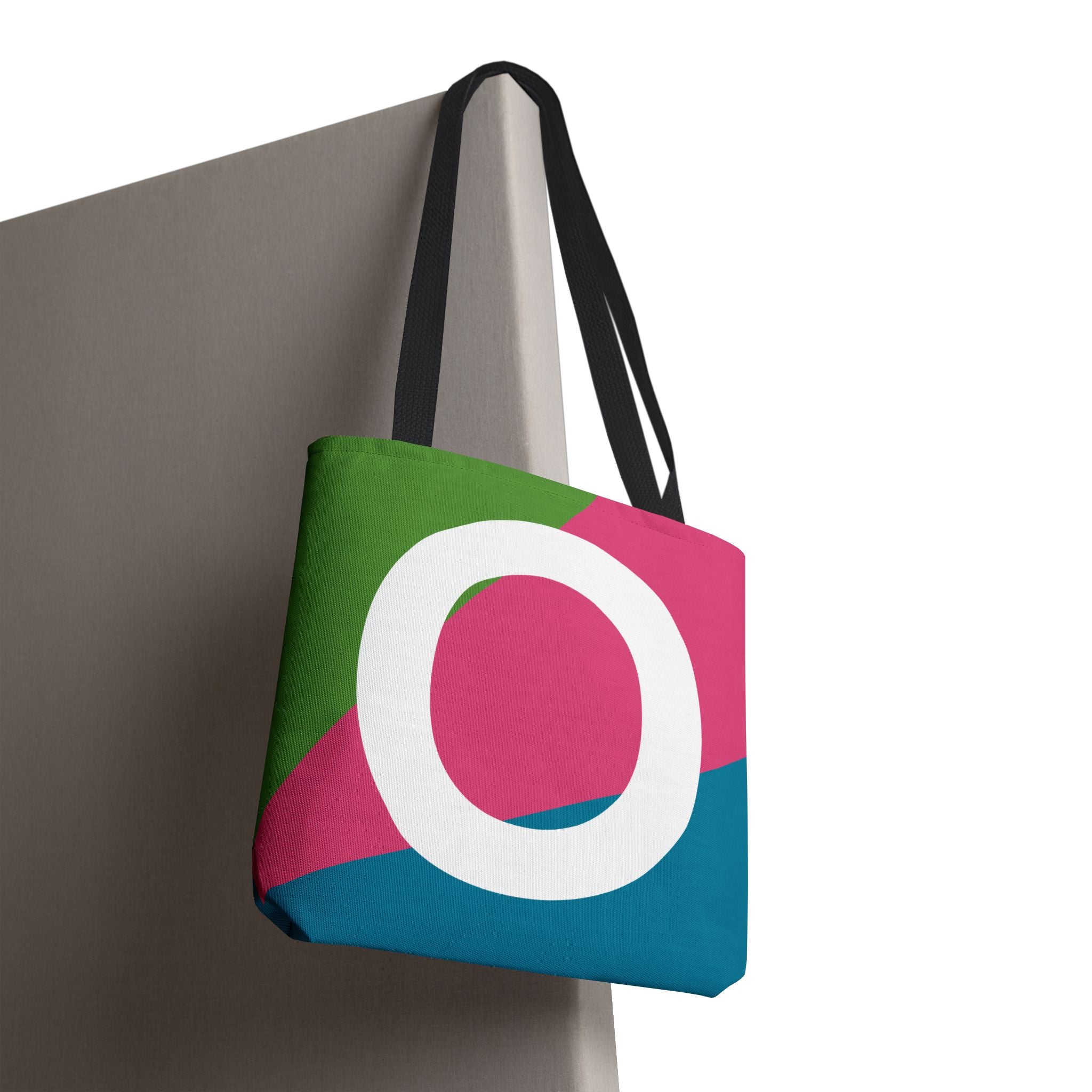 Monogram 'O' Colorblock Tote Bag — Personalized Initial O Shoulder Tote