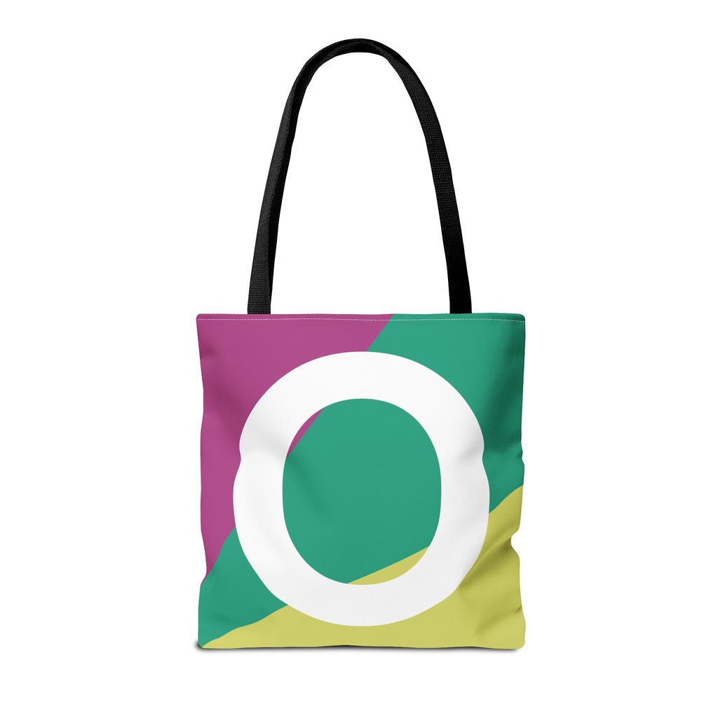 Monogram 'O' Colorblock Tote Bag — Personalized Initial O Shoulder Tote