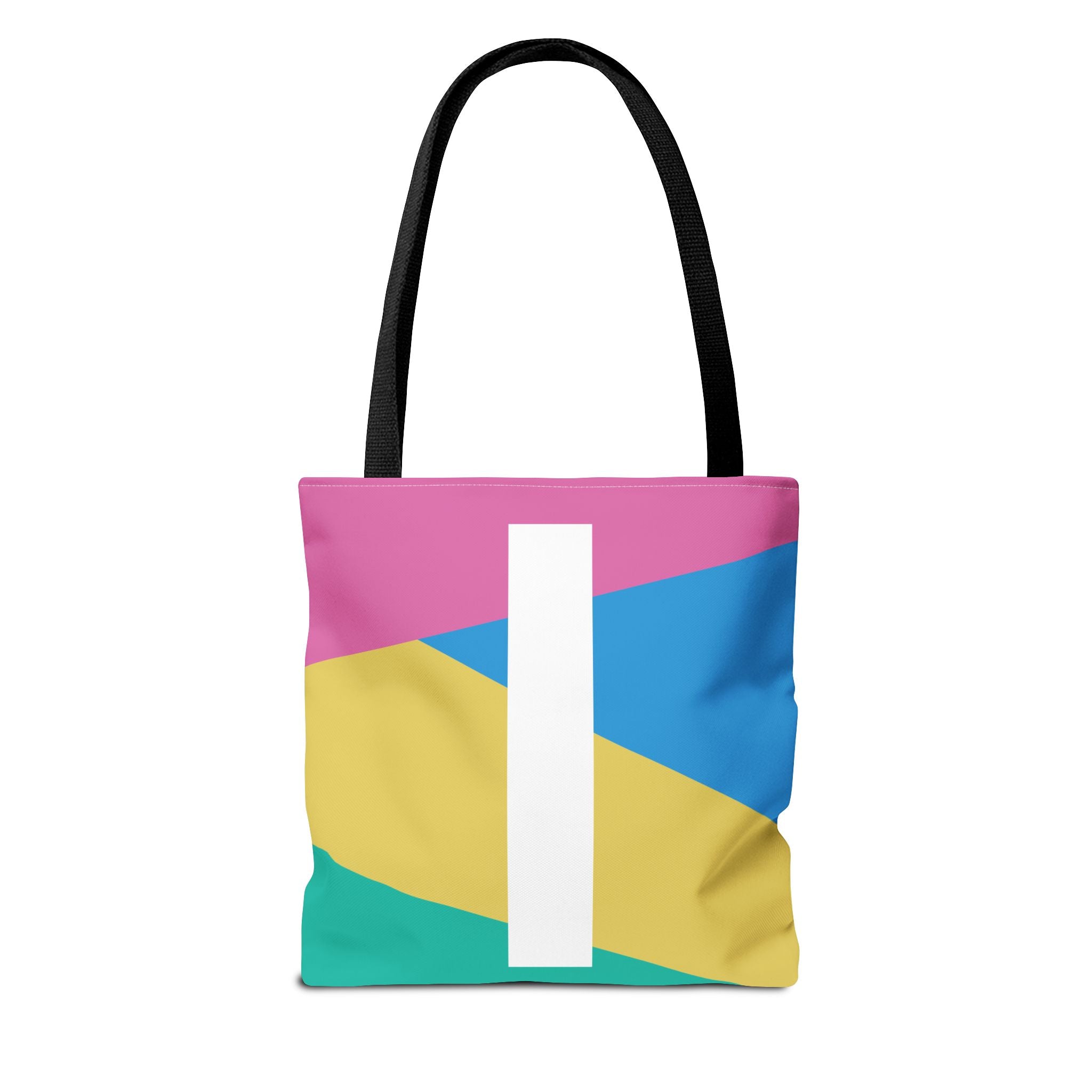 Monogram 'I' Colorblock Tote Bag — Personalized Initial I Shoulder Tote