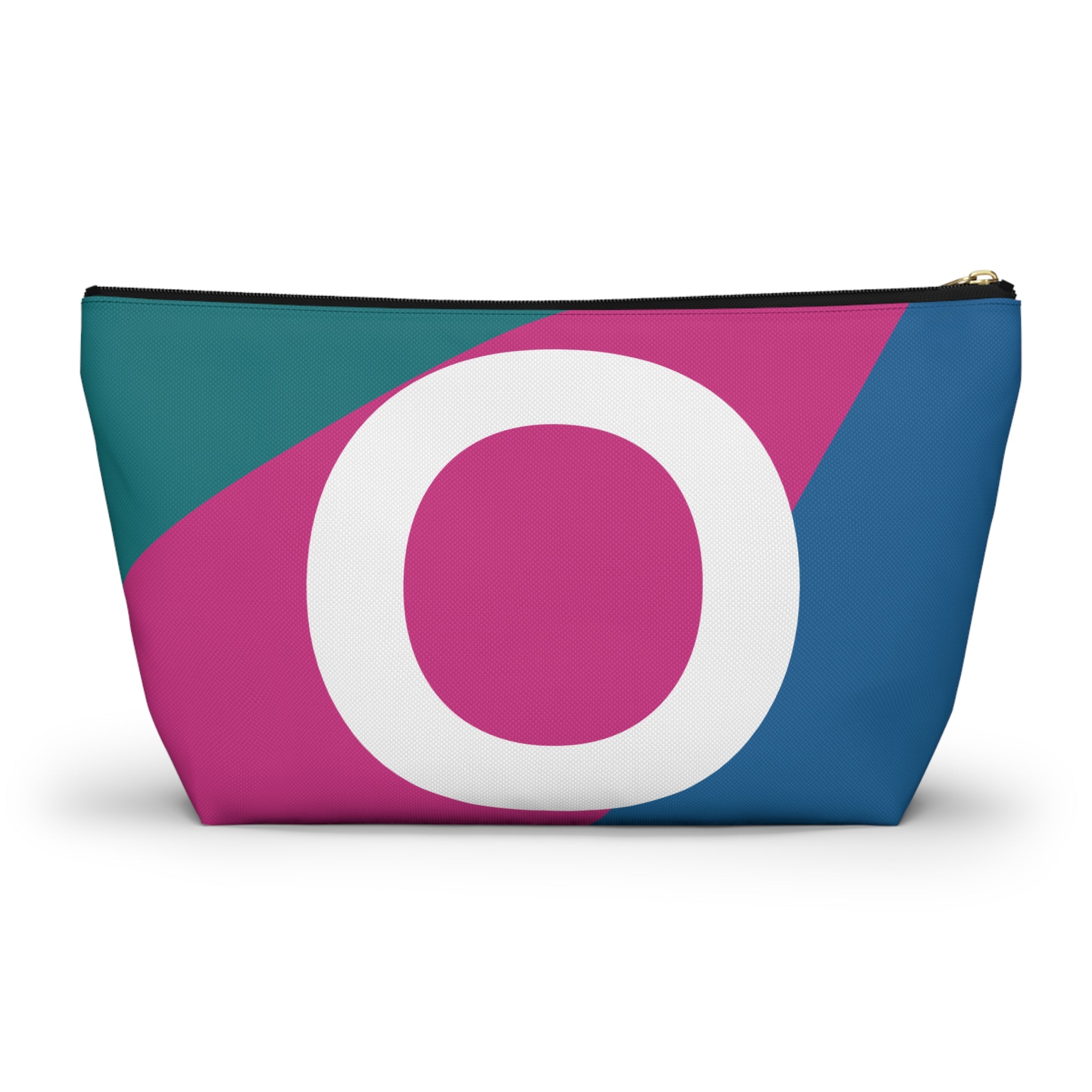 Initials Colorblock Accessory Pouch — Monogram O T-Bottom Cosmetic Bag
