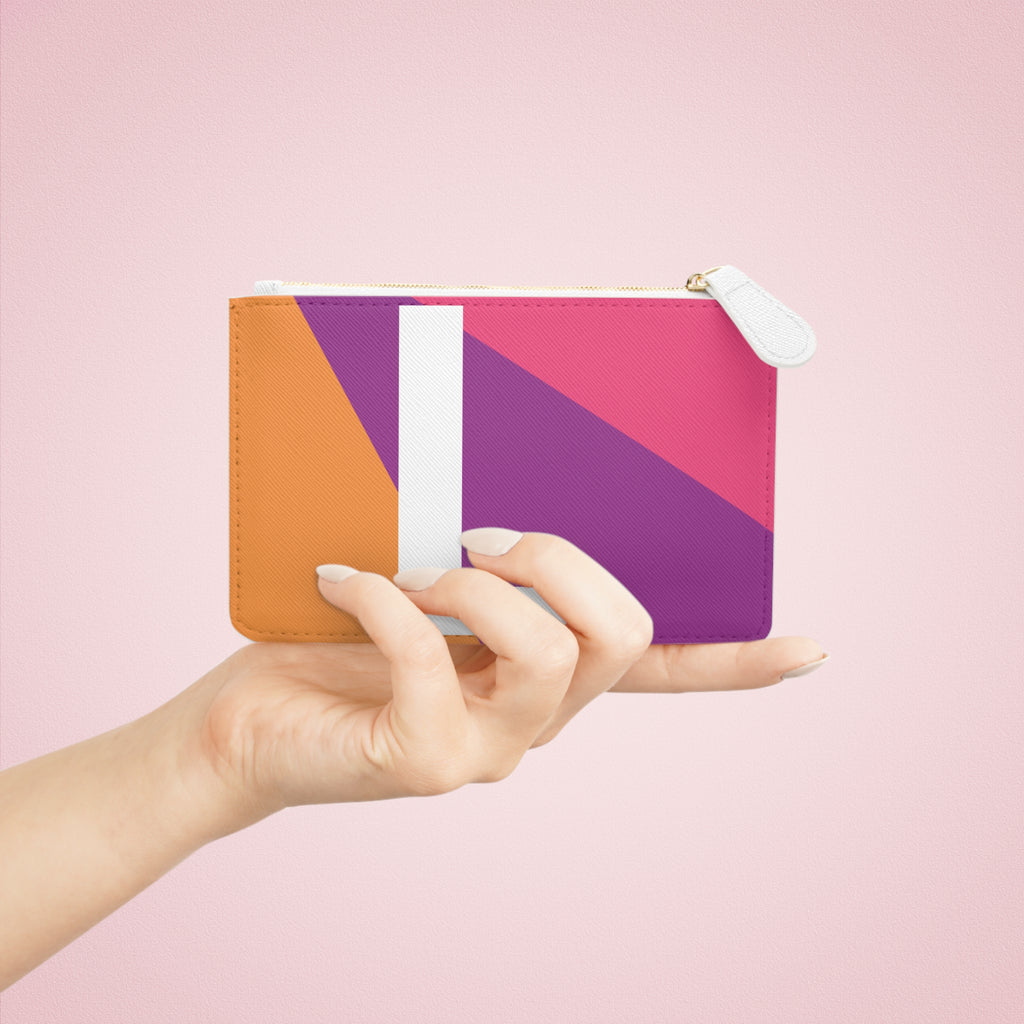 Initial L Mini Clutch — Colorblock Monogram Wristlet Wallet