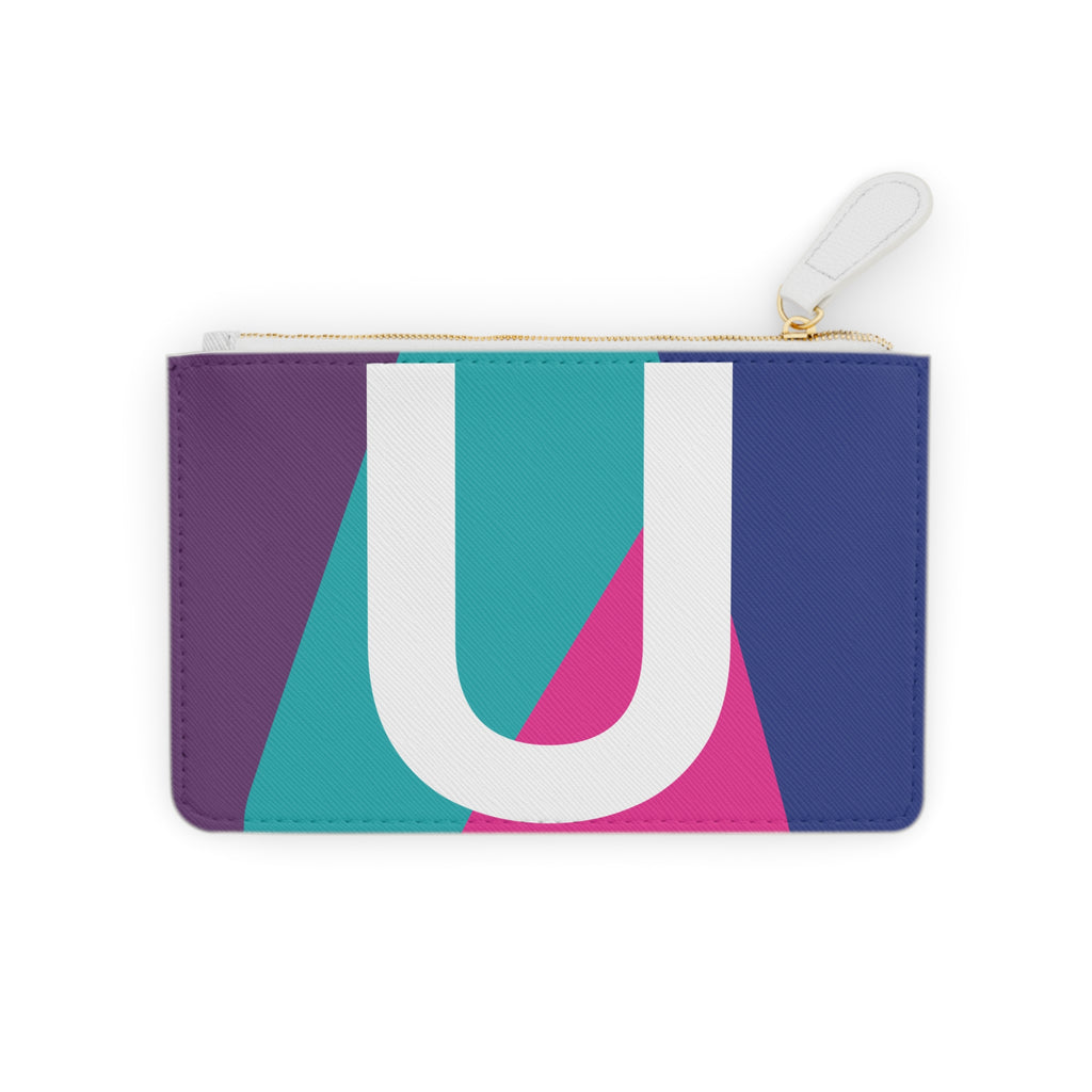 Initial U Mini Clutch — Colorblock Monogram Wristlet Wallet
