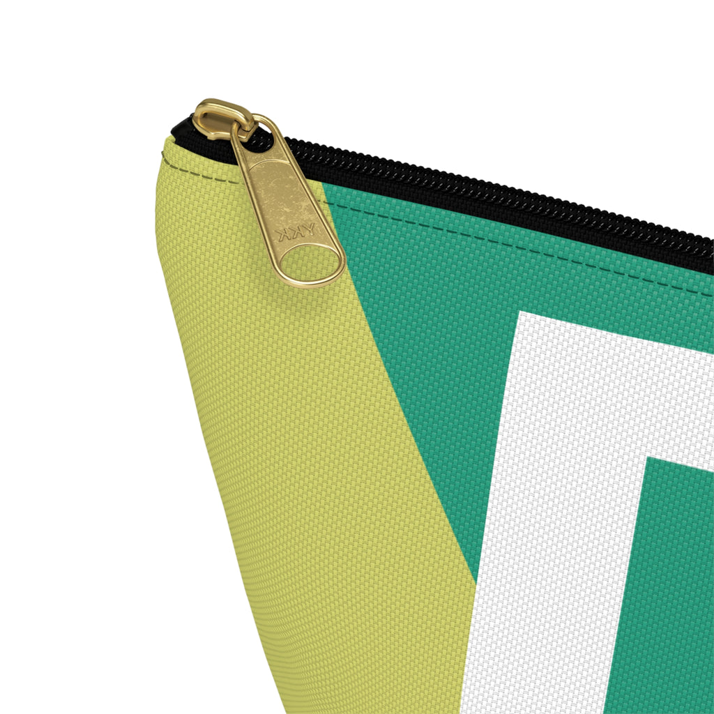 Initials Colorblock Accessory Pouch — Monogram D T-Bottom Cosmetic Bag