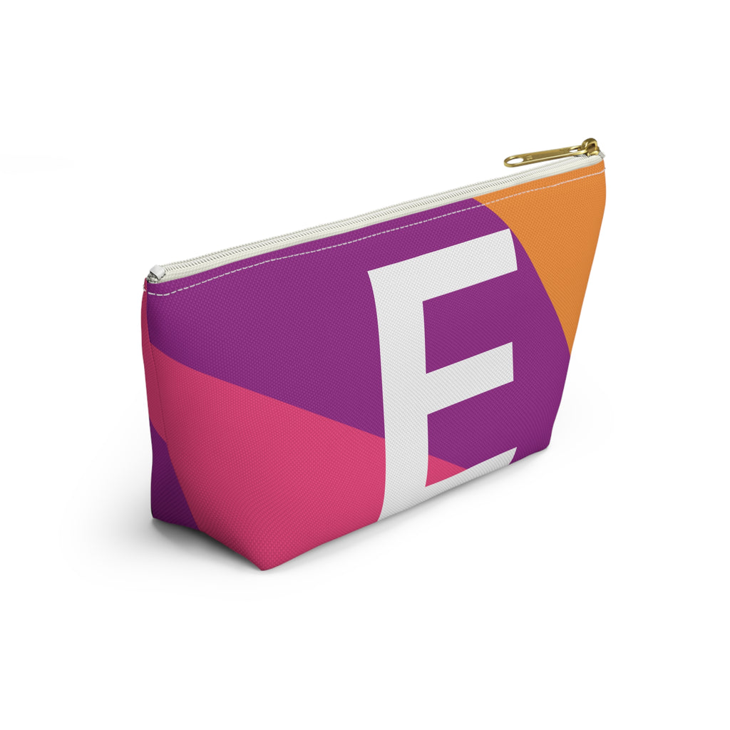 Initials Colorblock Accessory Pouch — Monogram E T-Bottom Cosmetic Bag