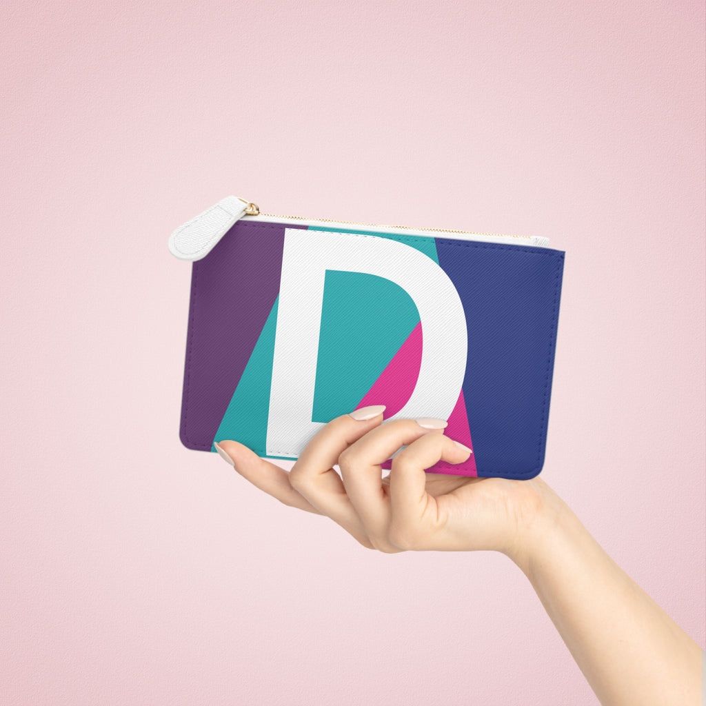 Initial D Mini Clutch — Colorblock Monogram Wristlet Wallet
