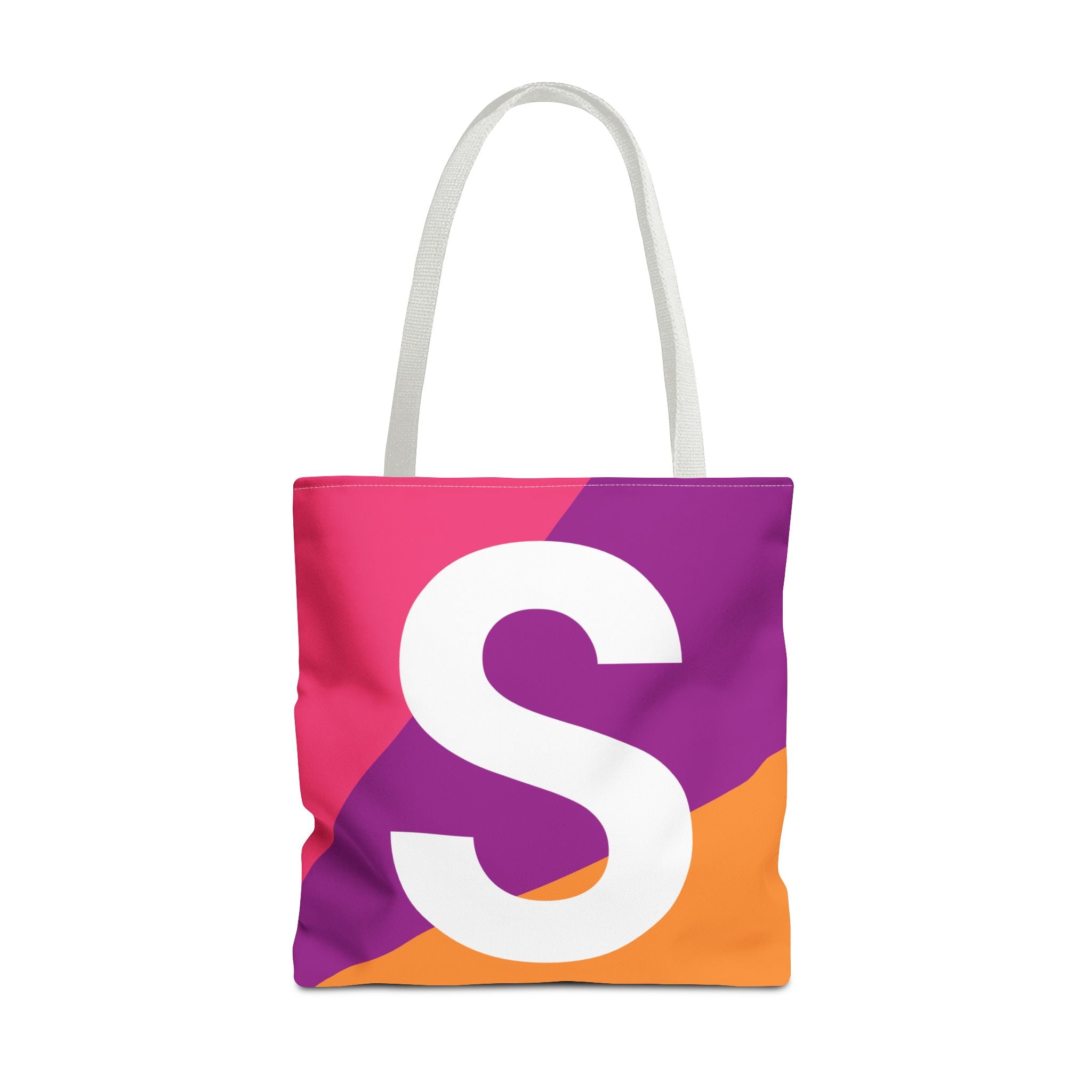 Monogram 'S' Colorblock Tote Bag — Personalized Initial S Shoulder Tote