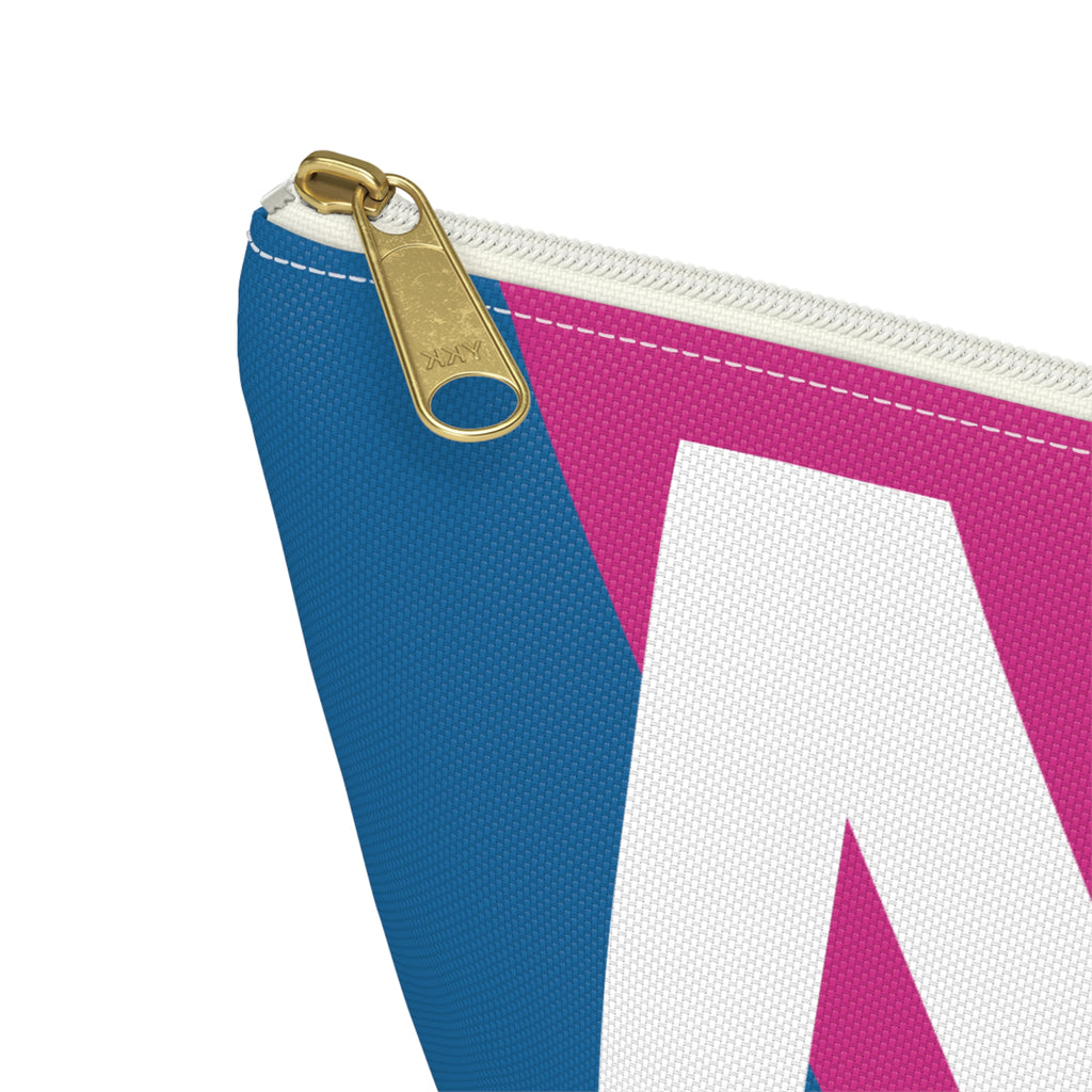 Initials Colorblock Accessory Pouch — Monogram M T-Bottom Cosmetic Bag
